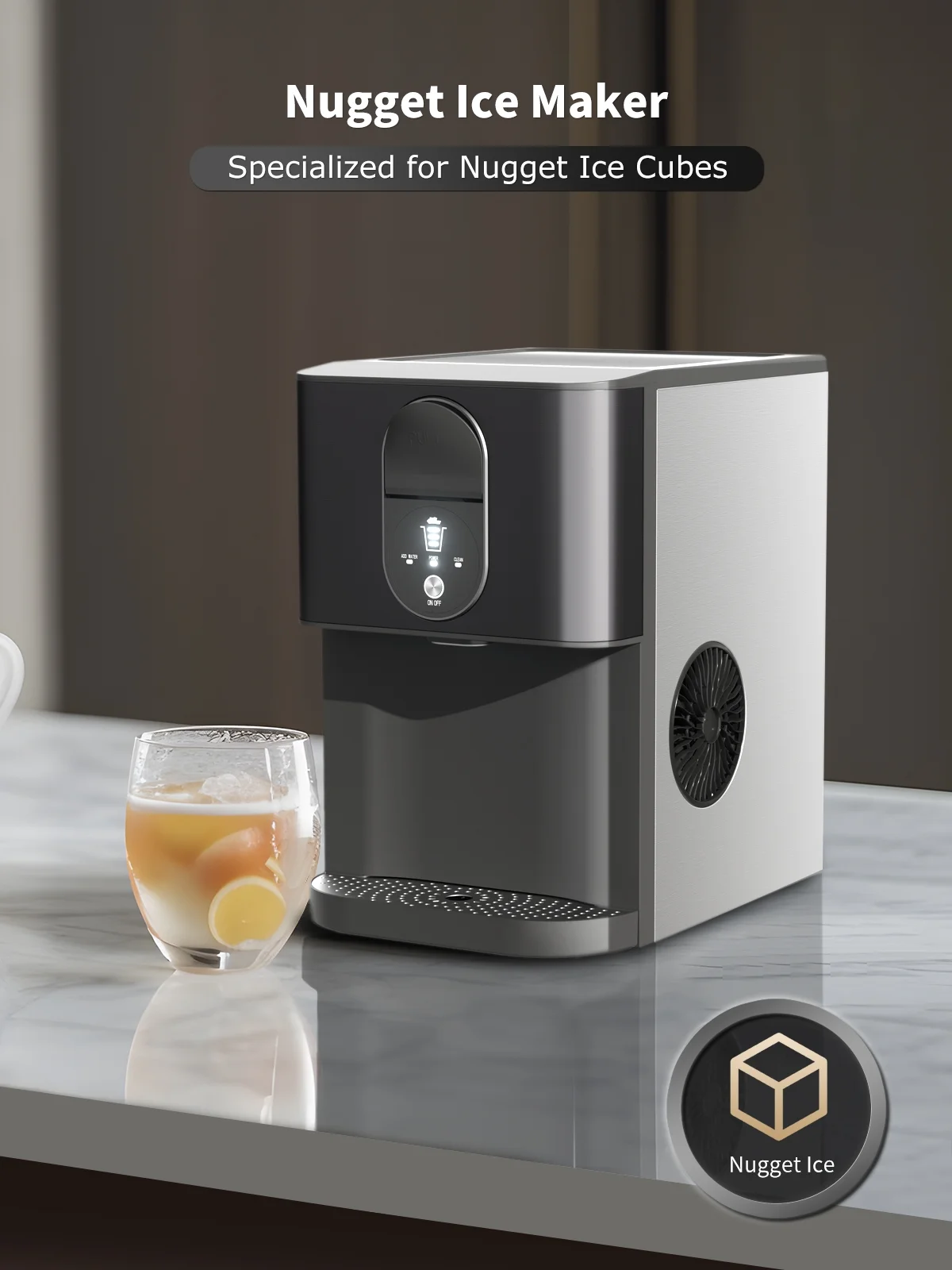 44lb Self-Dispensing Nugget Ice Maker Machine with Top Loading Water Reservoir - Image 5
