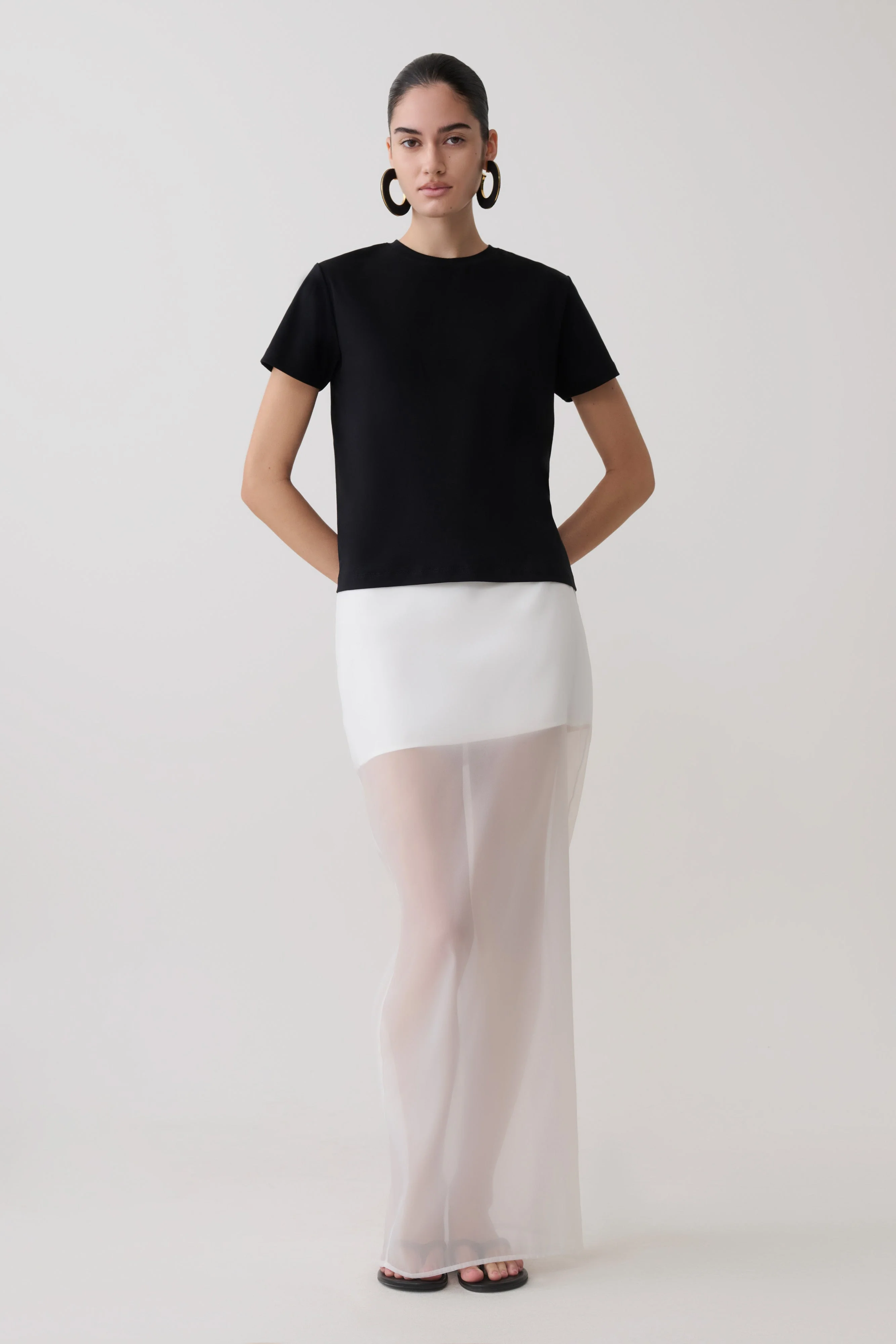 Ximena Organza Maxi Skirt - White