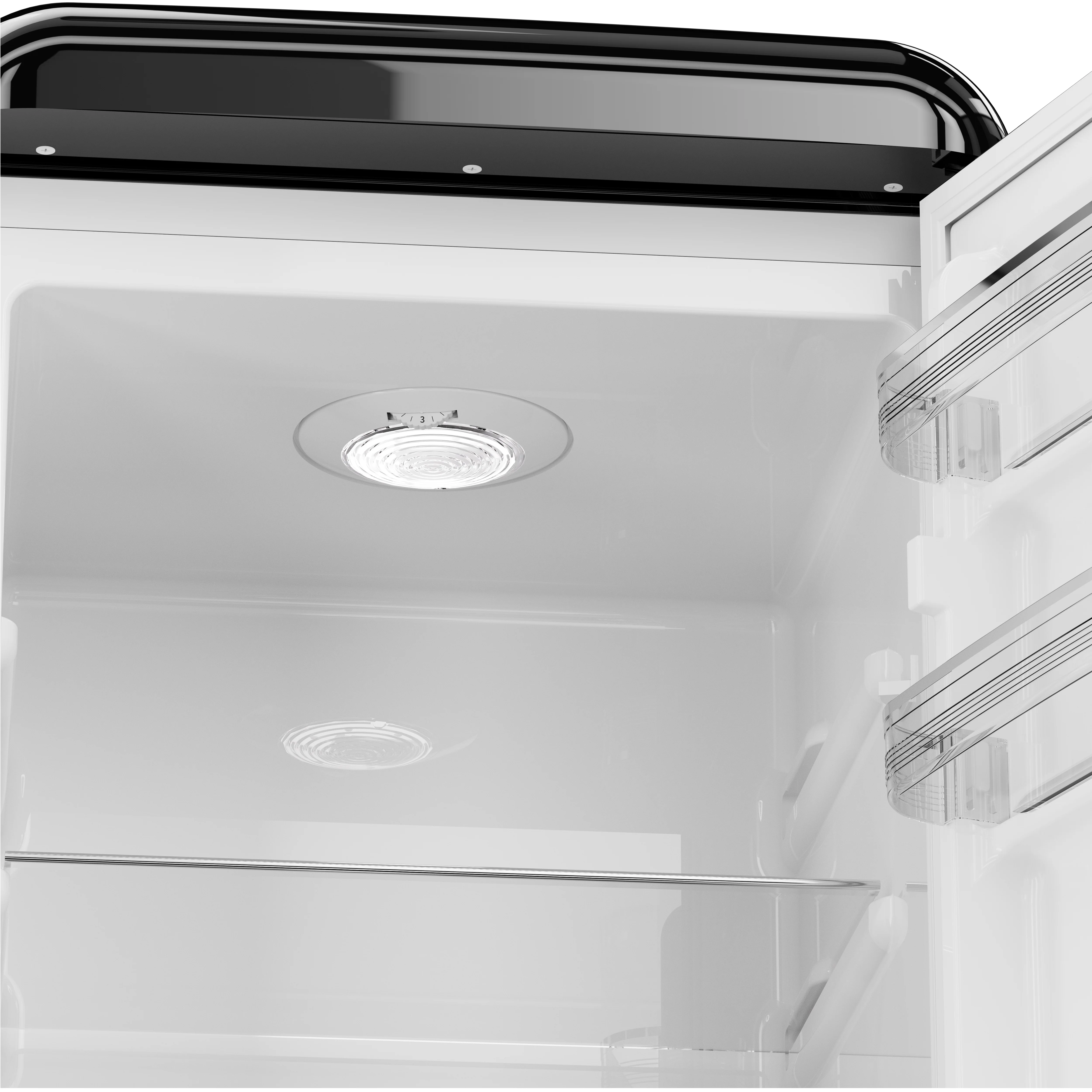 9.0 Cu. Ft. Bottom Mount Retro Refrigerator, Black(Black) - Image 6