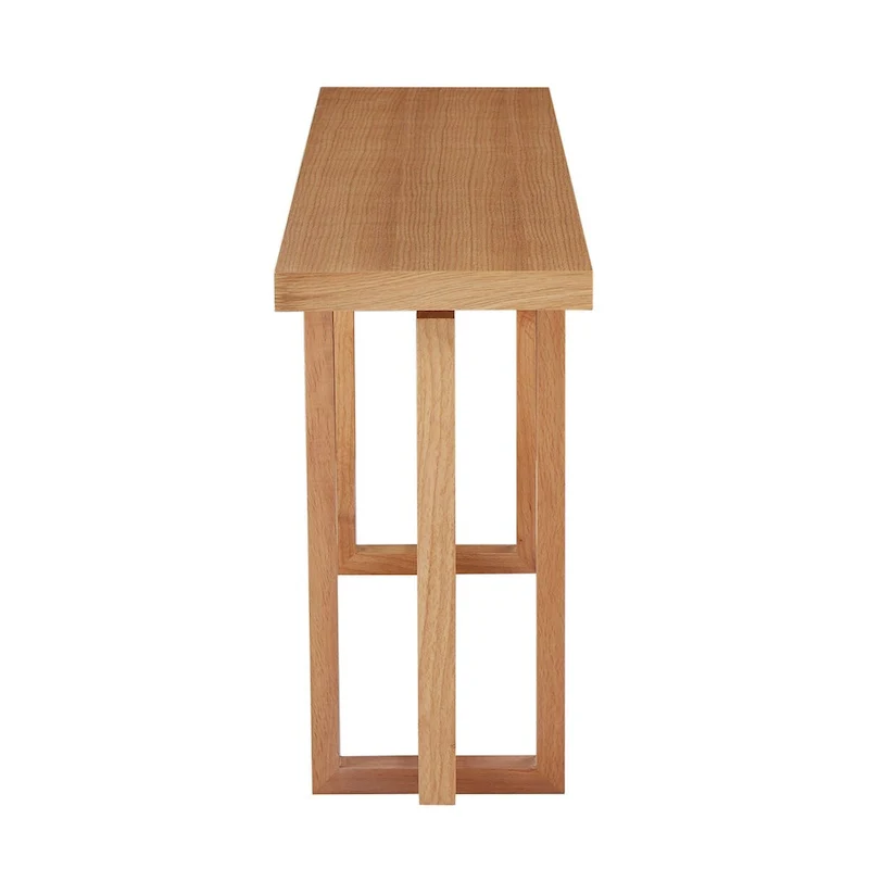 59 in. Rectangular Console Table with MDF Top and Rubberwood Legs
