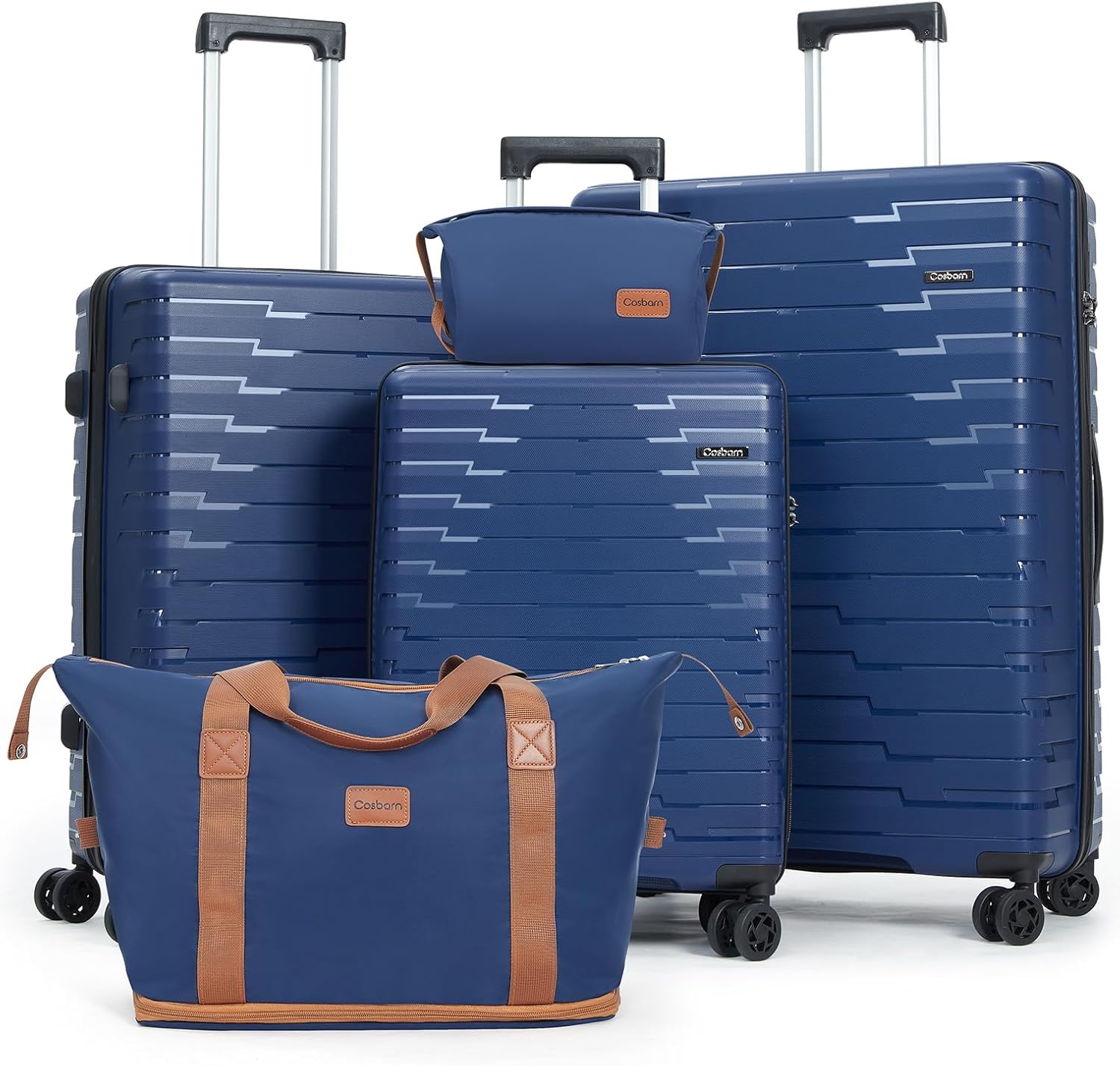 Ensemble de 5 valises à roulettes, valise rigide en ABS avec roulettes multidirectionnelles