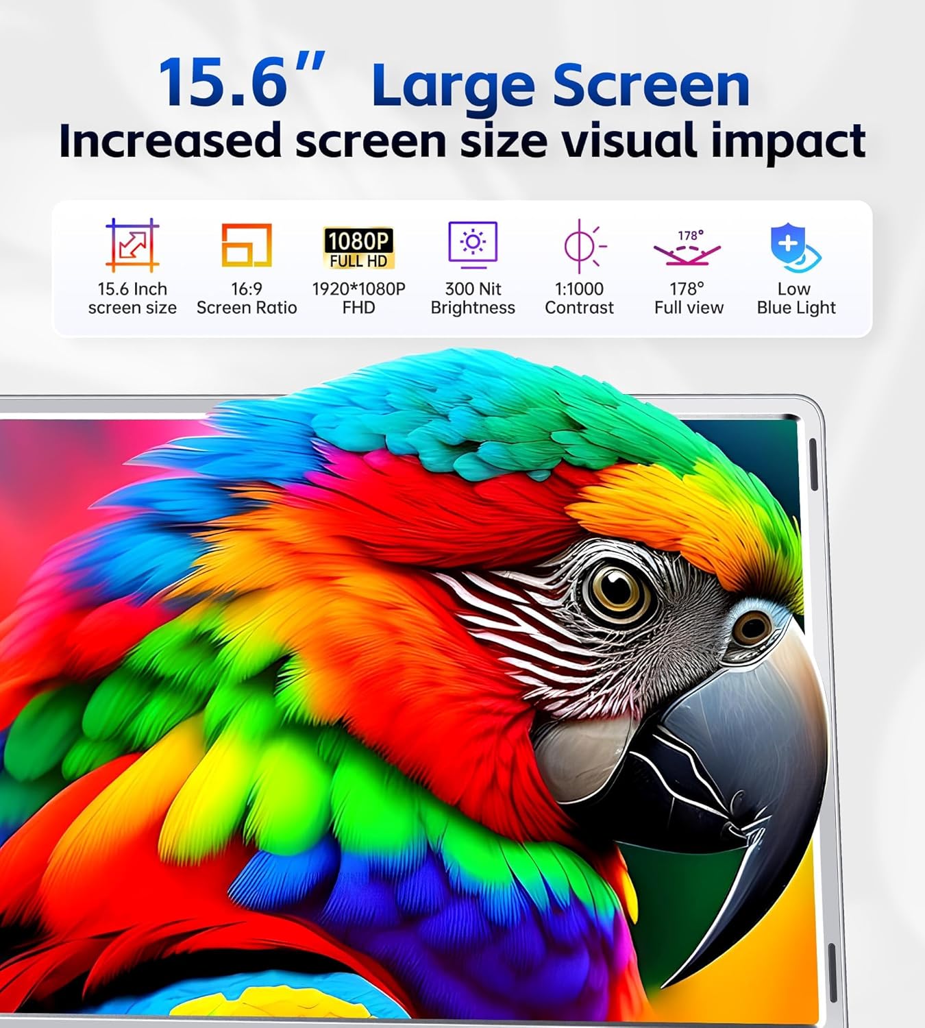 FOPO 15.6 Triple Laptop Screen Extender  Left Screen 360° Rotation Laptop Monitor Extender  Plug and Play Triplp Monitor for 13-17