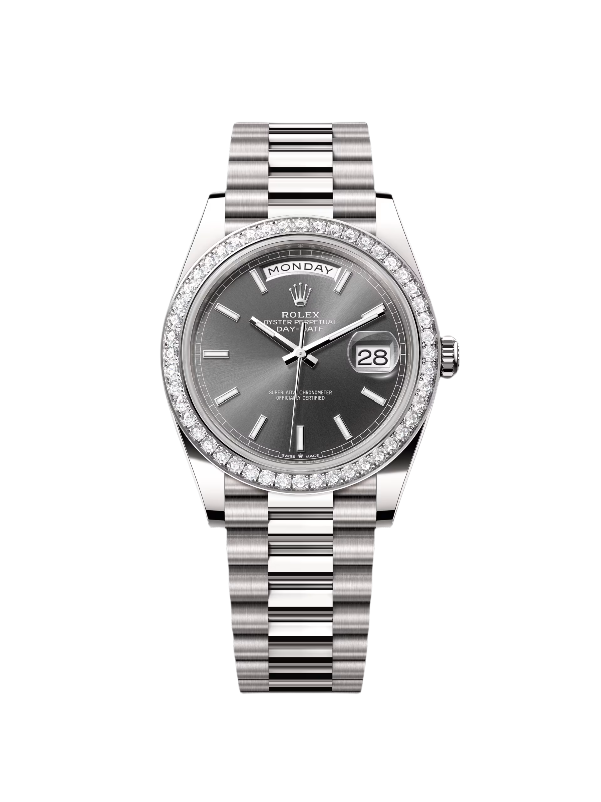 [Super Clone]RLX  Day-Date 40mm 228349RBR-0041 Slate Dial President Bracelet