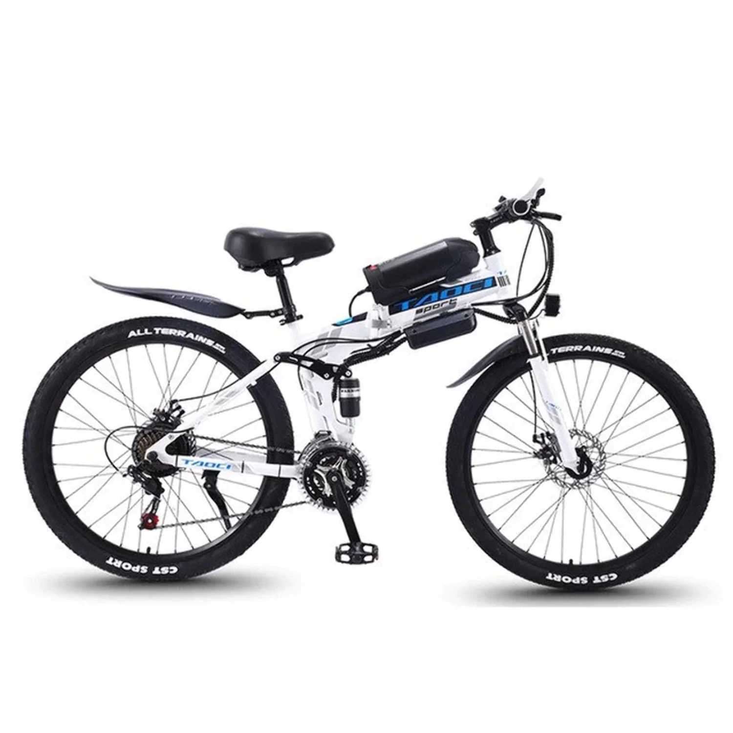 Electric Folding Mountain Bike 26 in 21 Speed Long Endurance Power - Assisted Bicycle Electric City Bike