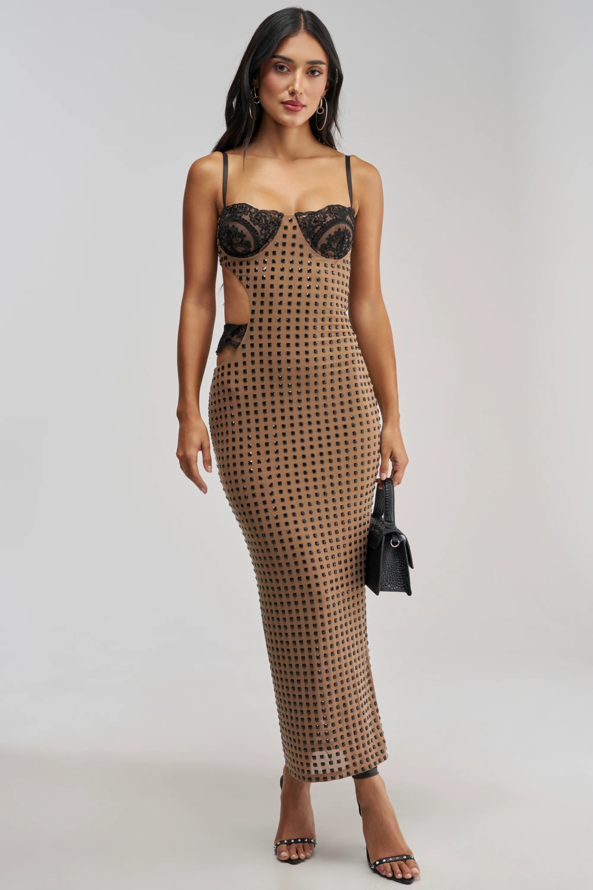 NEVER ALONE IN THE SHEETS RHINESTONE MAXI DRESS - Akira Store