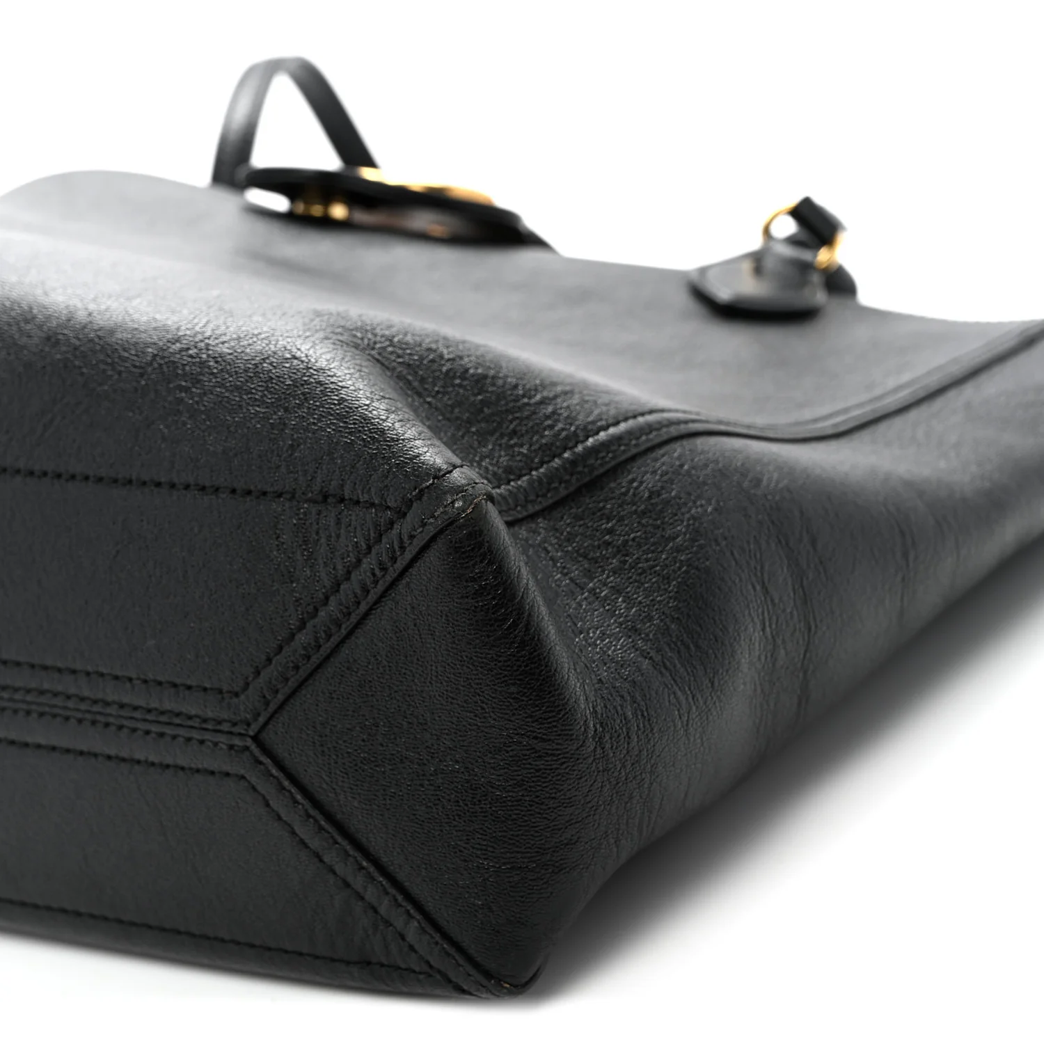New Sakai Calfskin Lux Medium Dahlia Tote  Black