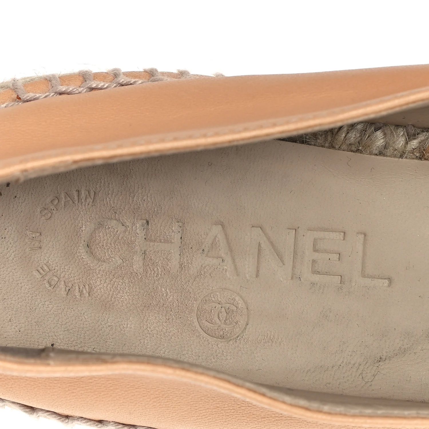 Lambskin CC Espadrilles 38 Nude