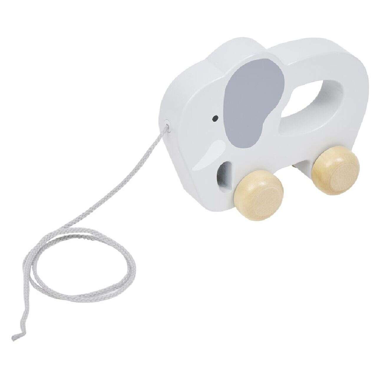 Éléphant à tirer en bois