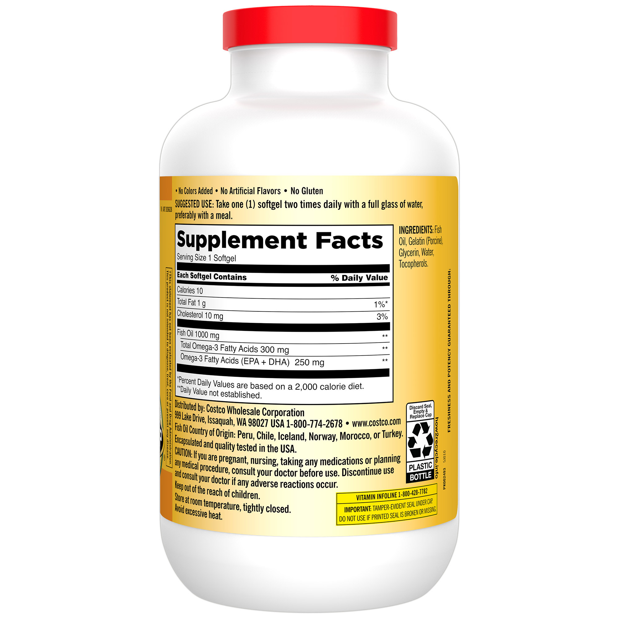 Kirkland Signature Fish Oil 1000 Mg., 400 Softgels