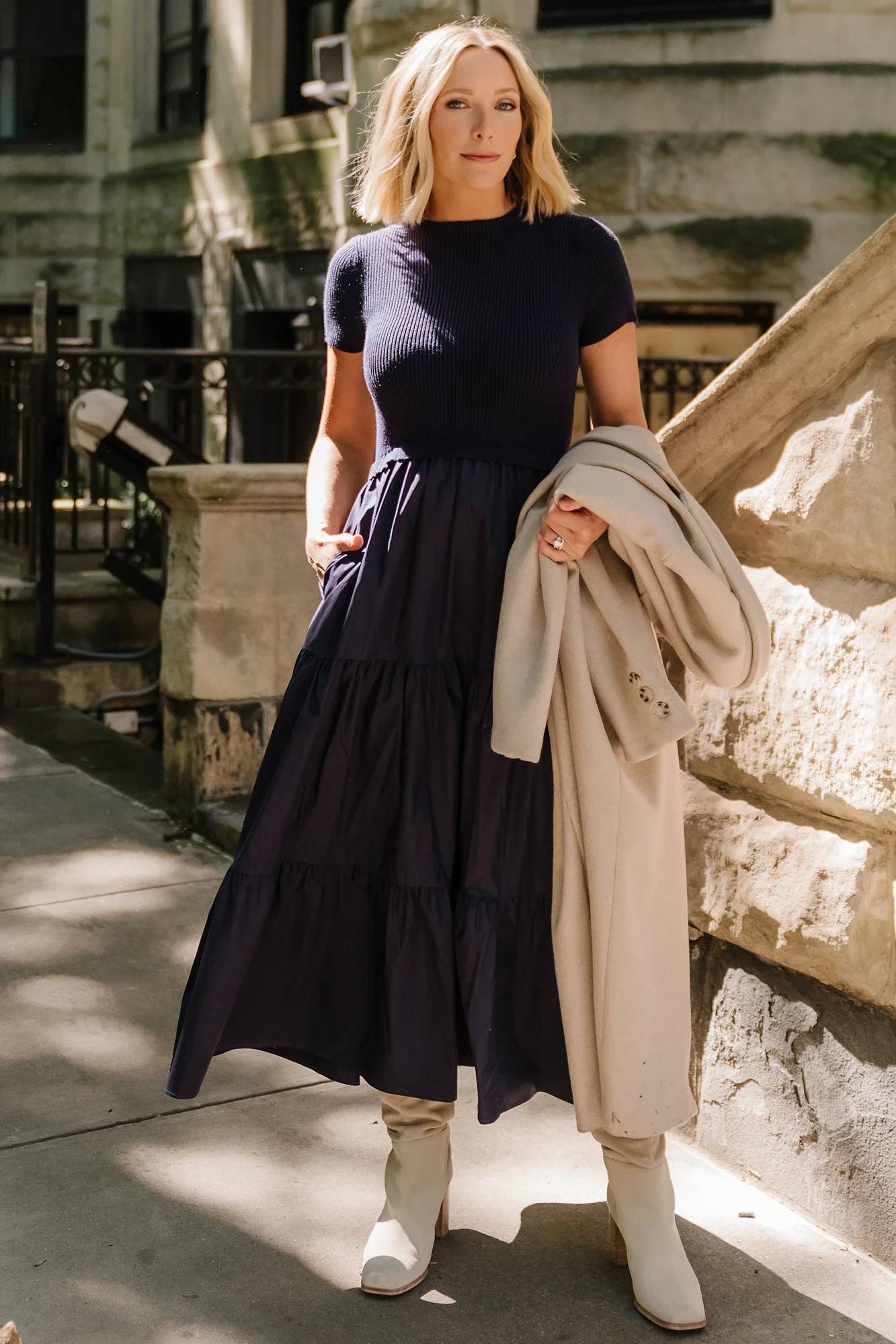 Devotion Tiered Dress | Navy