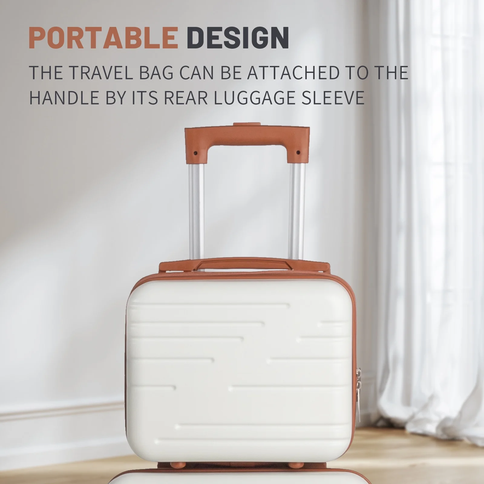 Zimtown Luggage 3 Piece Set Suitcase ABS Hardside Lightweight with TSA Lock Spinner Wheels, Beige