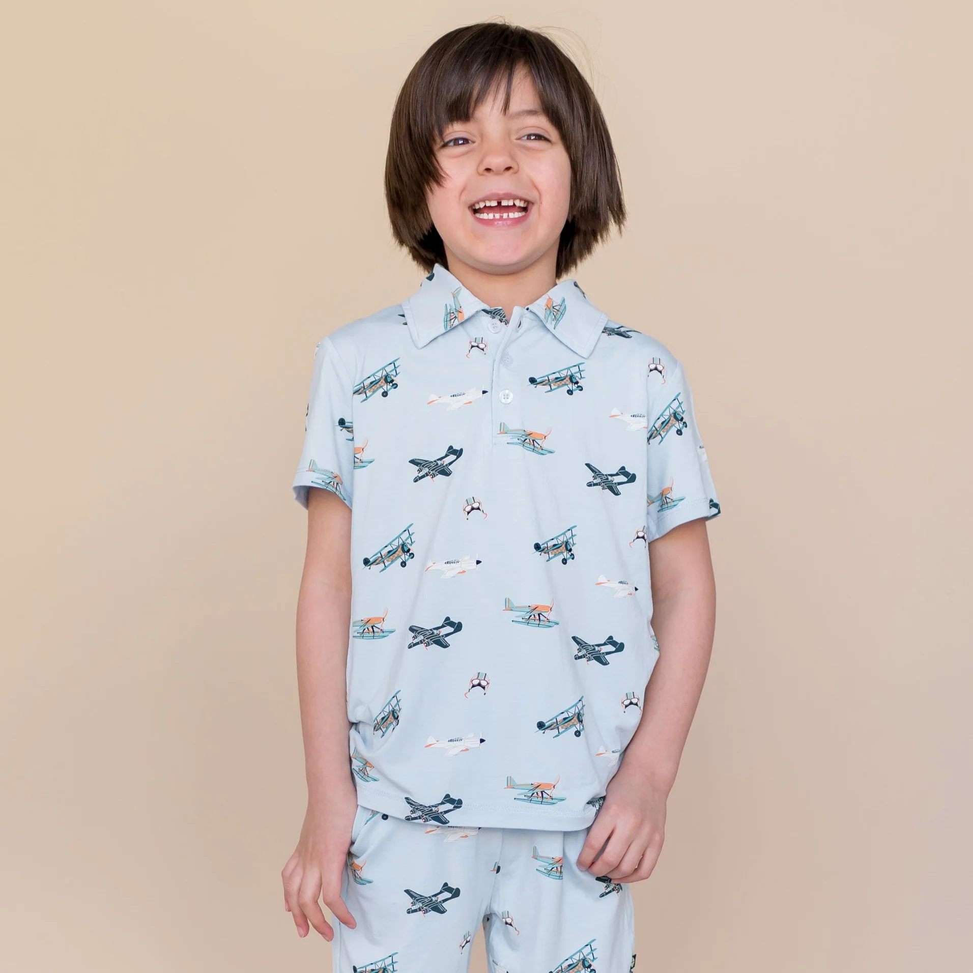 Toddler Short Sleeve Polo in Take Off