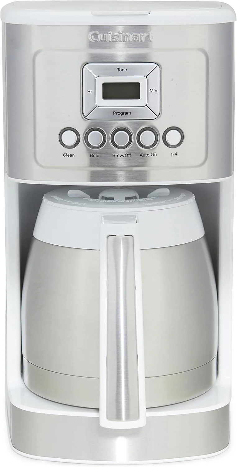 Cafetière Cuisinart 12 tasses, cafetière programmable PerfecTemp avec verseuse isotherme, réglage de 1 à 4 tasses, contrôle de l'intensité du café et fonction pause, acier inoxydable, DCC-3400NAS, argent