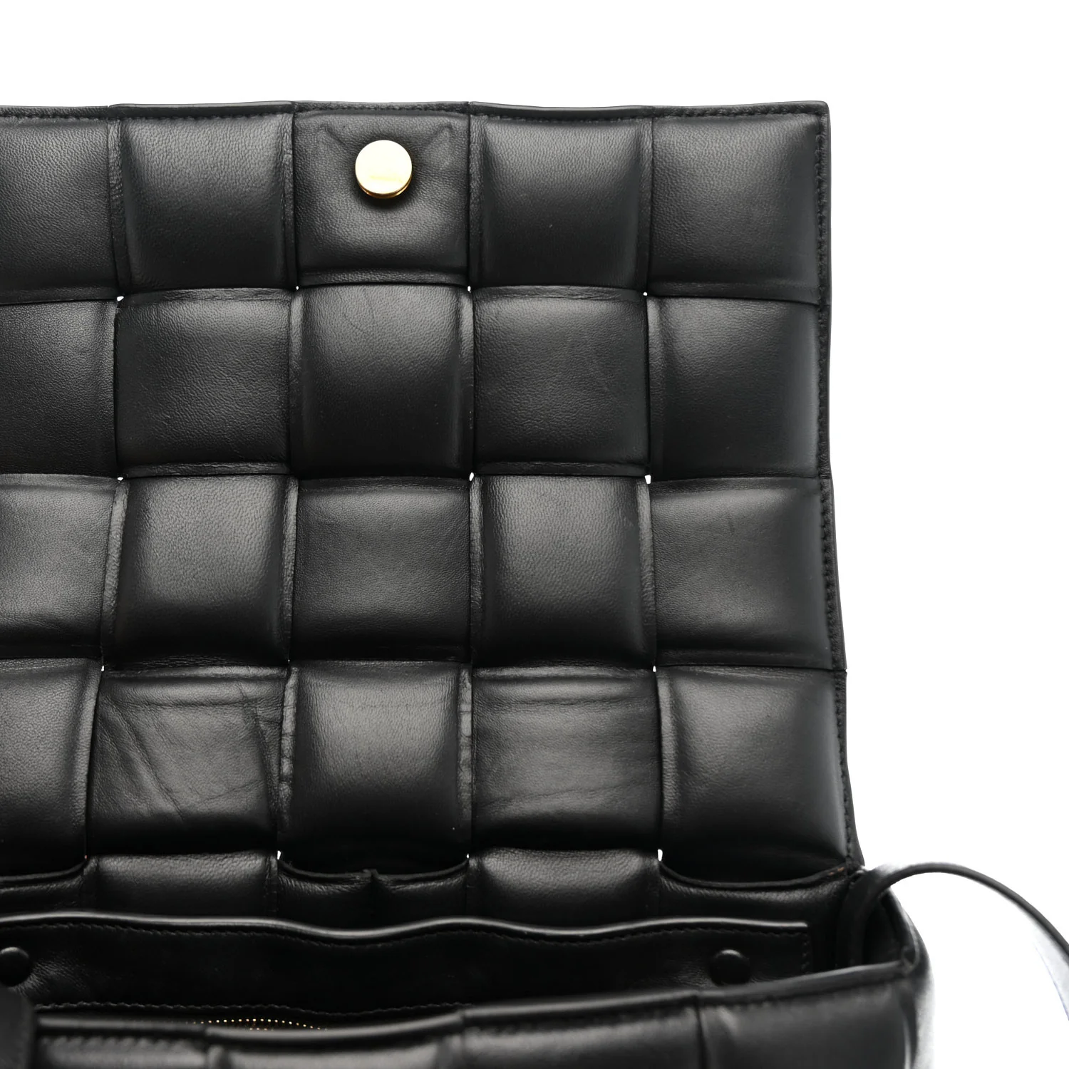 Nappa Maxi Intreccio Padded Cassette Crossbody Bag Black