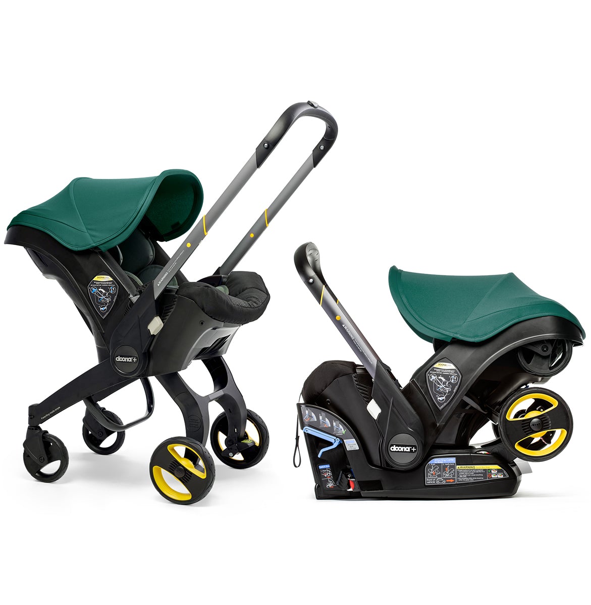 Poussette avec siège auto pour bébé et base LATCH – Édition Minuit | Transformation voiture en poussette en quelques secondes, homologuée pour le transport aérien, sac de rangement inclus
