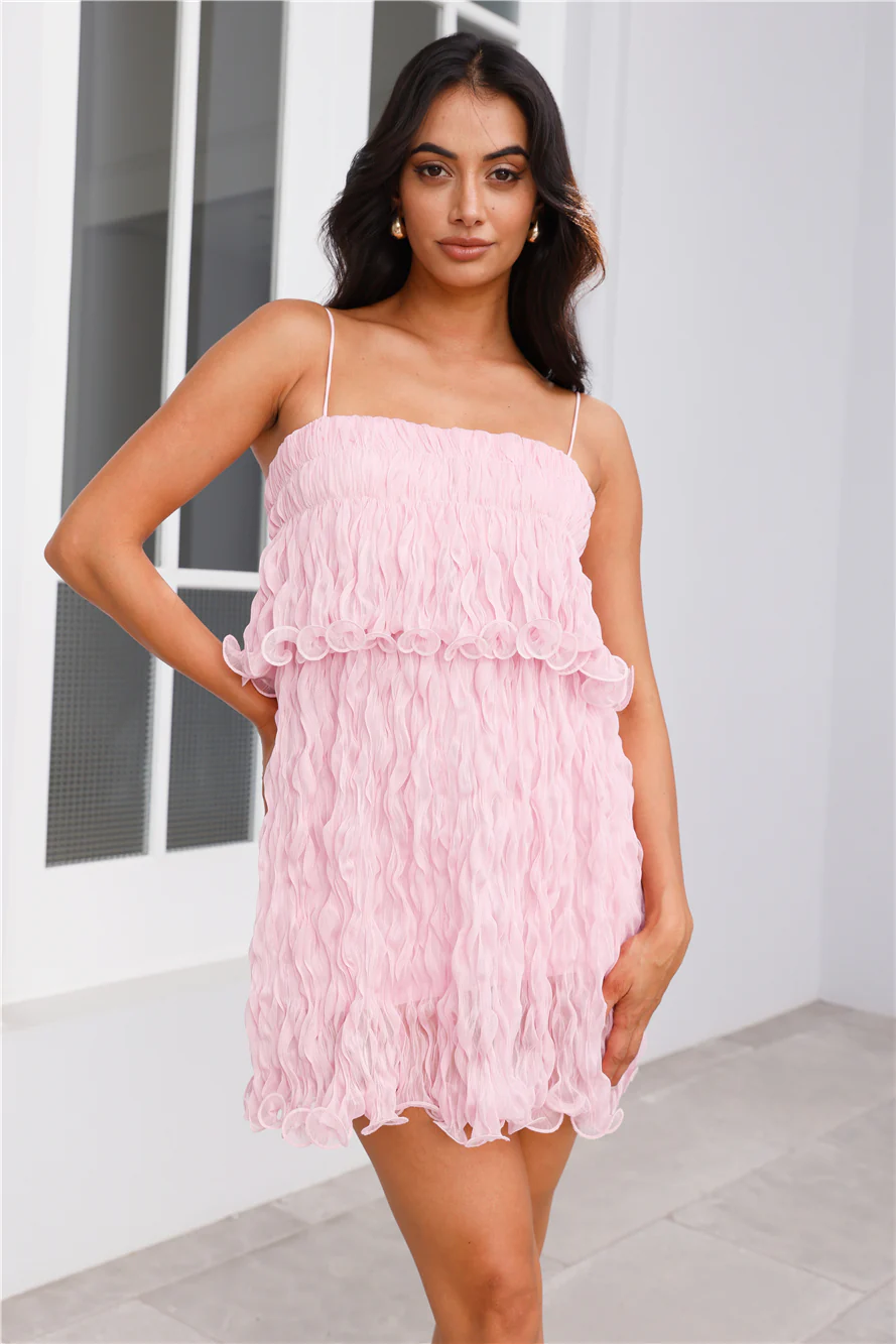 Solstice Mesh Mini Dress Pink