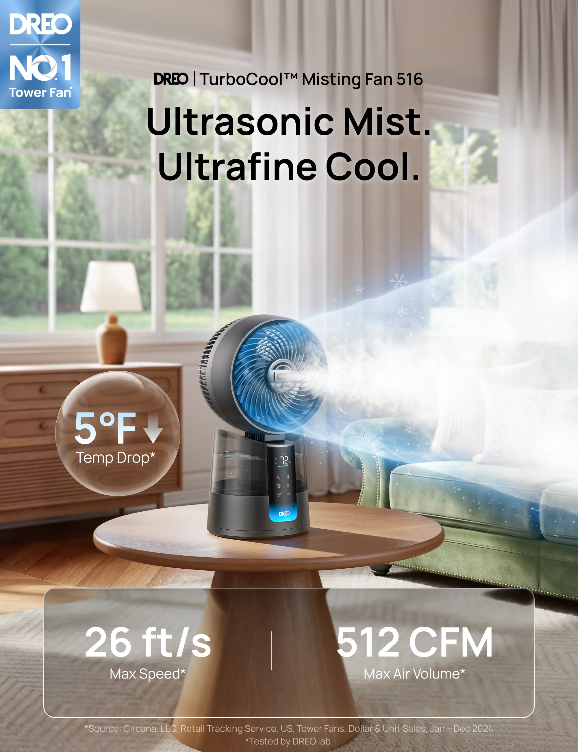 TurboCool Misting Fan 516