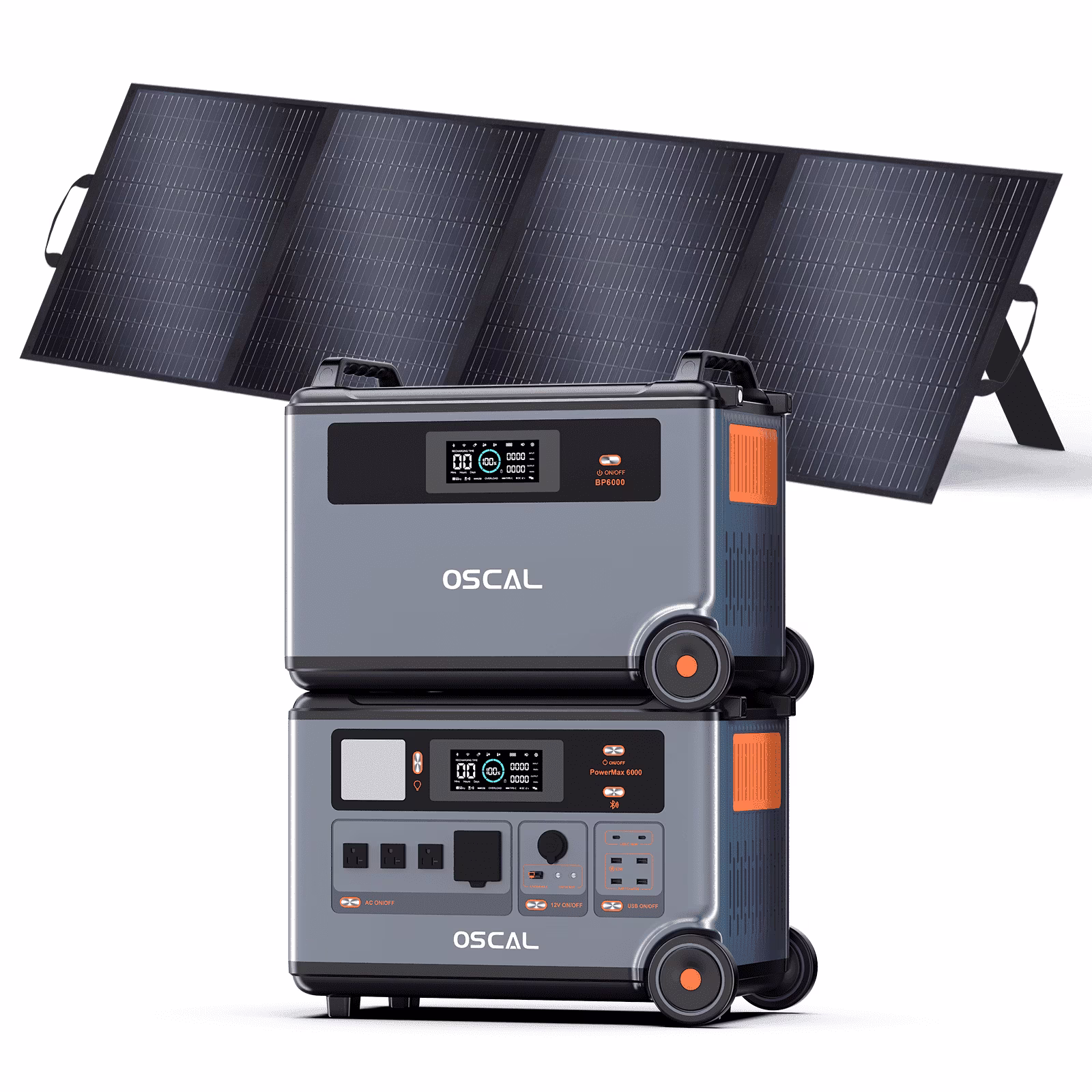 PowerMax 6000 Portable Power Station, 3600Wh LiFePO4 Battery with 6000W Output, BP3600 Expansion Battery 200W Solar Panels, Solar Generator for Camping, Home, Outdoor, Emergency Use(Powermax 6000+BP3600+200W)