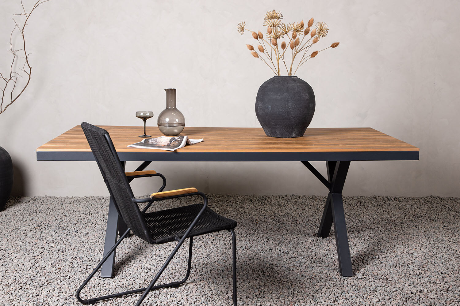 Rebellenclub Dandy Tuintafel - 200 x 100cm - Zwart Bruin
