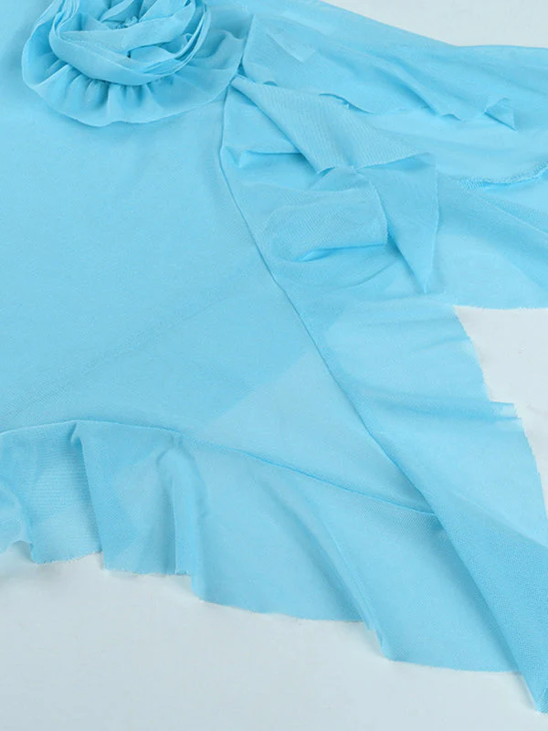 Sophie Paris | Robe tube fleurie sexy en maille avec design transparent
