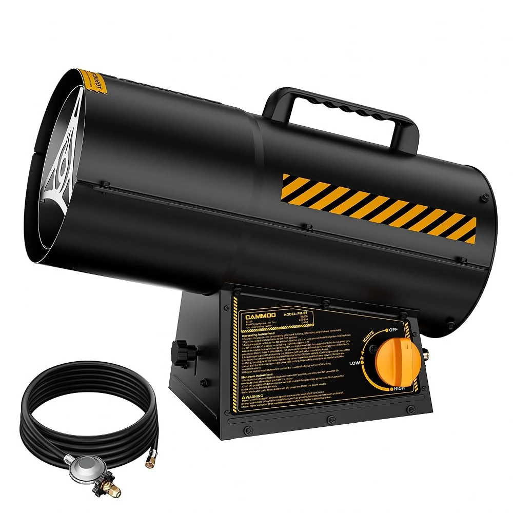 CAMMOO 85,000 BTU Portable Forced Air Propane Heater, up to 2,200 Sq. Ft.