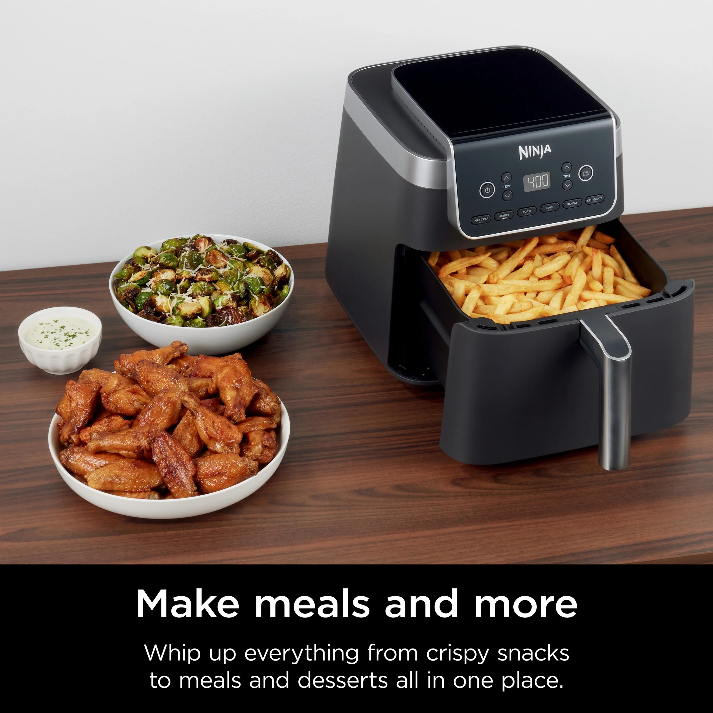 Ninja Air Fryer Pro XL 6 - in - 1 with 6.5 QT Capacity, Max Crisp, Air Fry, Air Roast, Bake, Reheat, Dehydrate