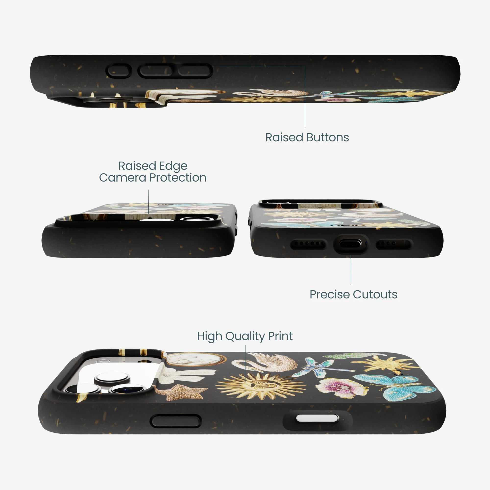 Black Heirloom Collage iPhone 17 Pro Max Case