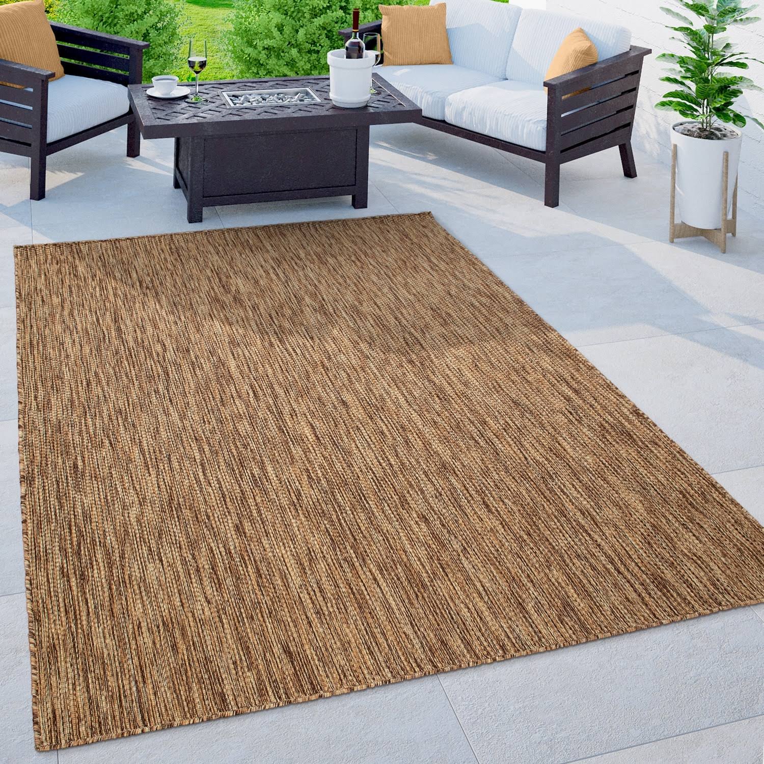 Paco Home Variegated Waterproof Outdoor Rug for Patio - 3'11