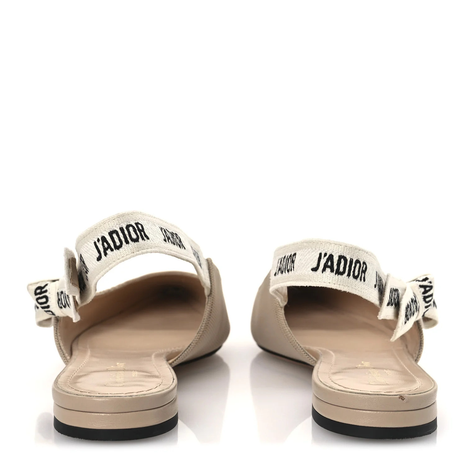 Technical Canvas Ribbon J'Adior Slingback Ballet Flats 38.5 Powder Nude