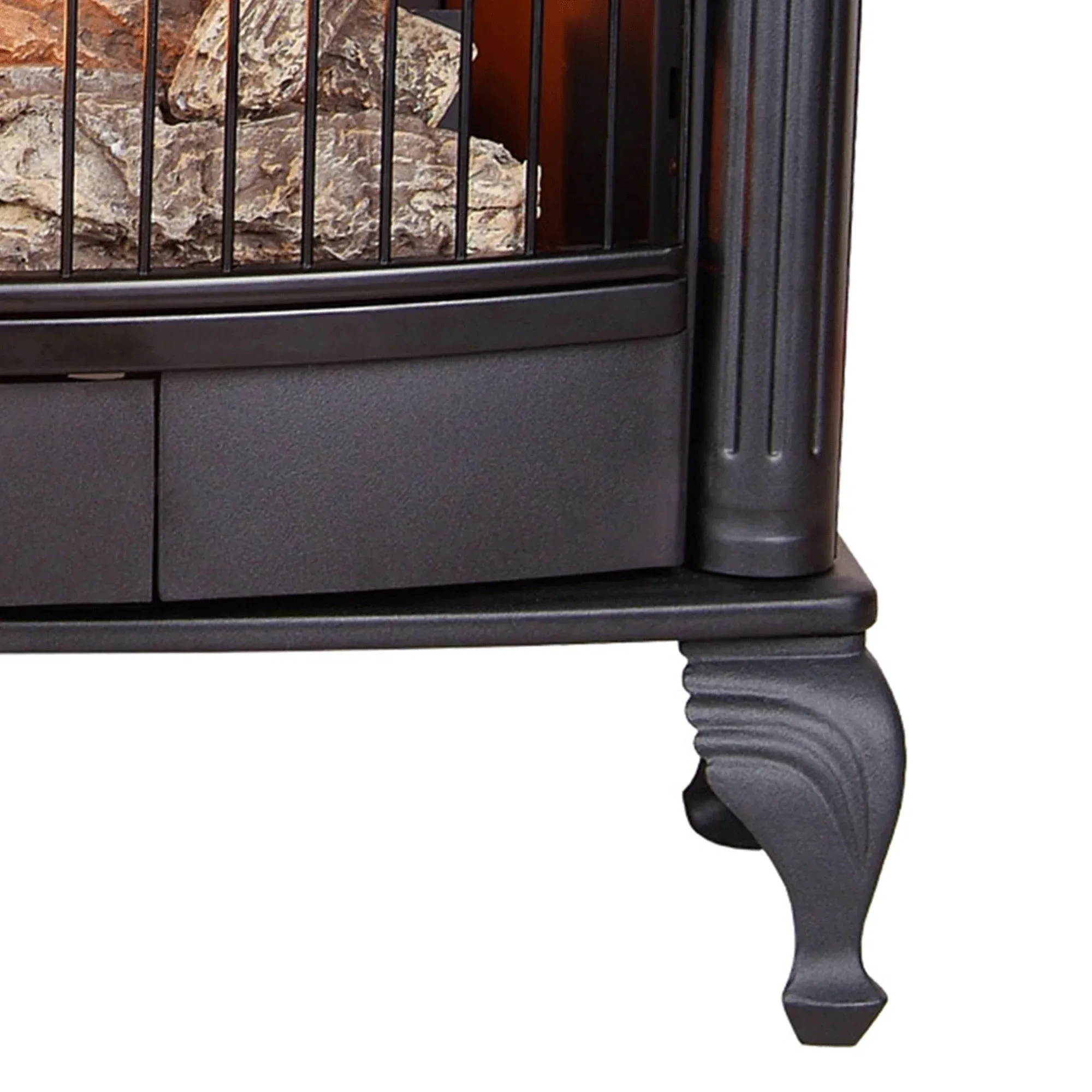 Poêle à gaz double combustible sans conduit Procom 2025 - 25 000 BTU, télécommande, finition noire - Modèle : QNSD250RT