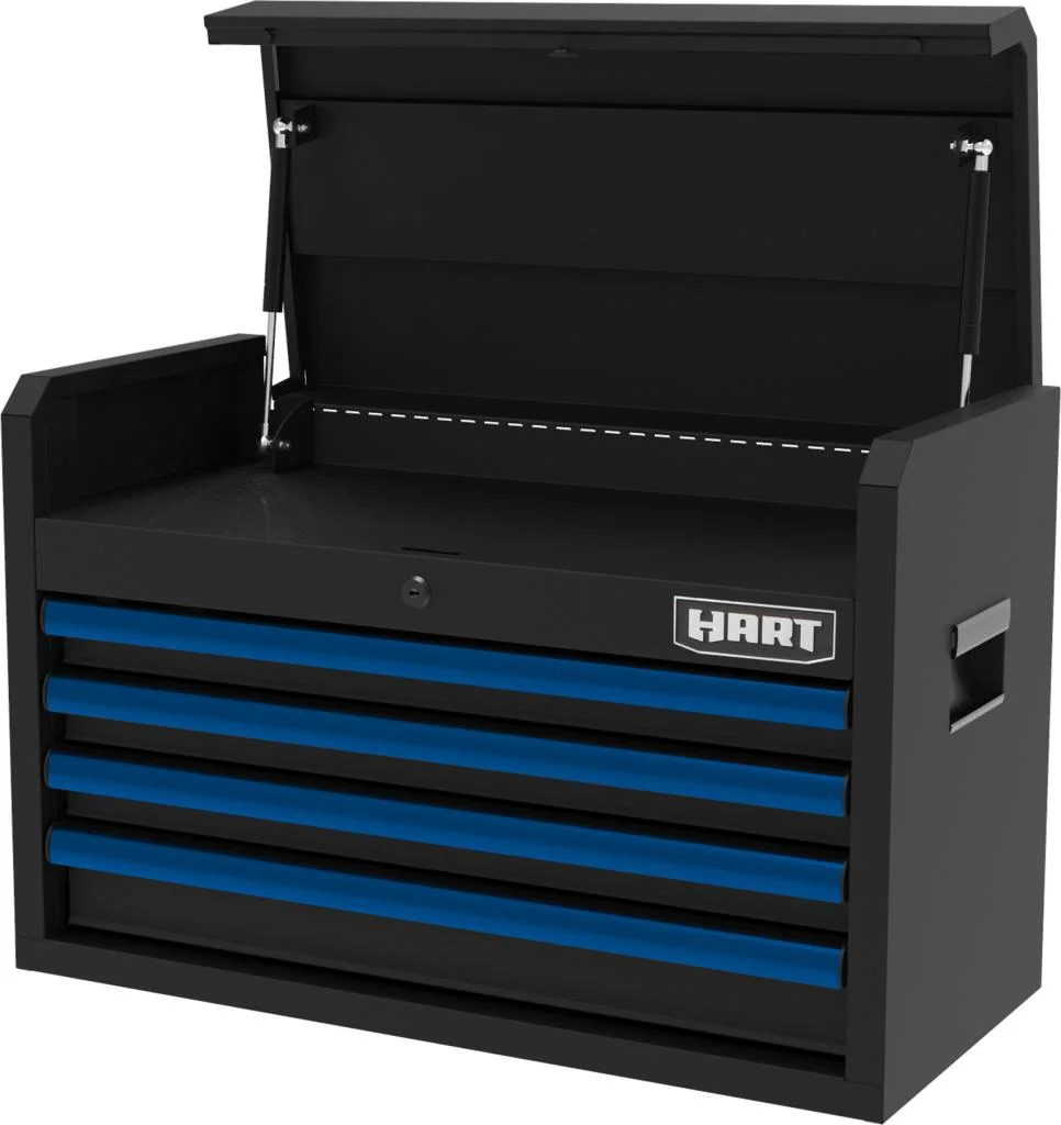 HART 26-Inch 4-Drawer Heavy-Duty Steel Tool Chest, Locking Garage Storage Organizer