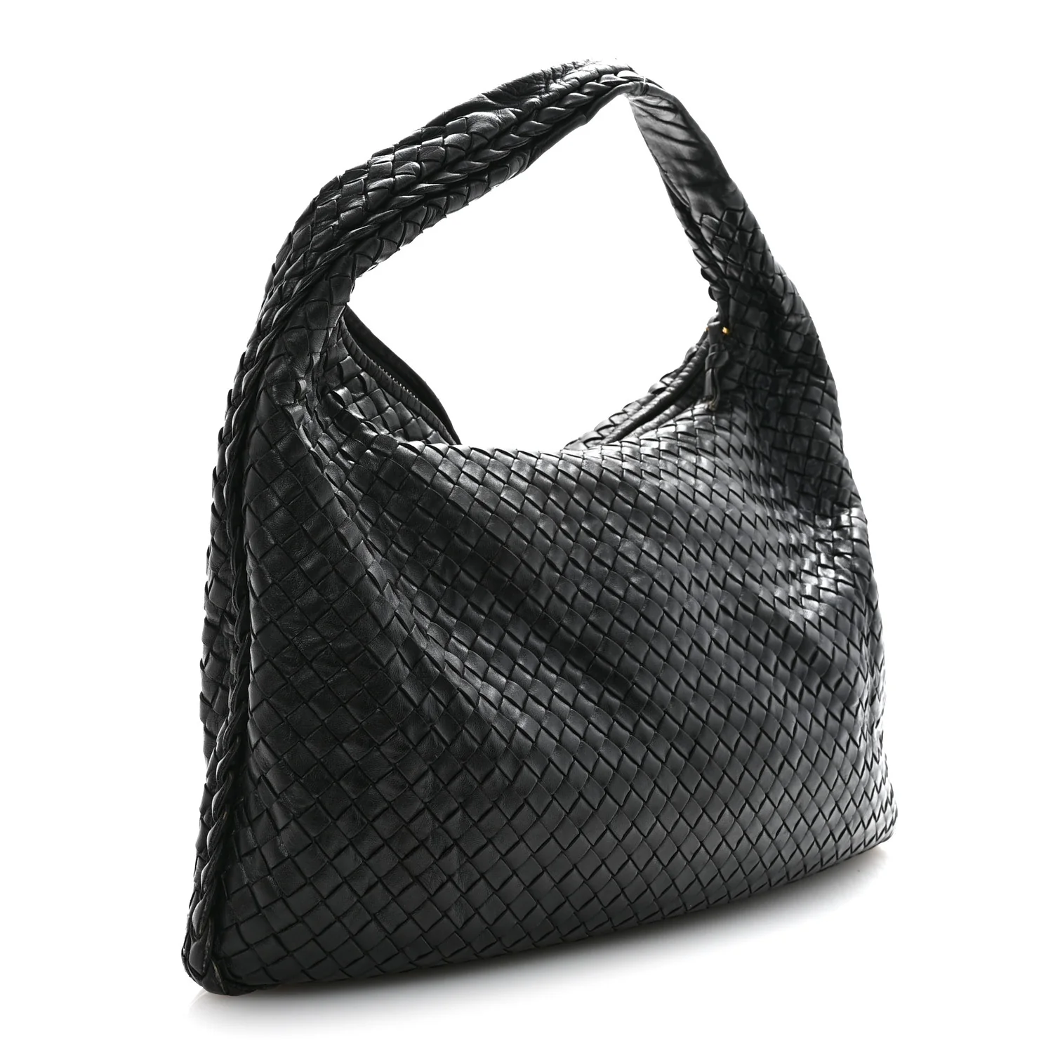 Nappa Intrecciato Large Veneta Hobo Black