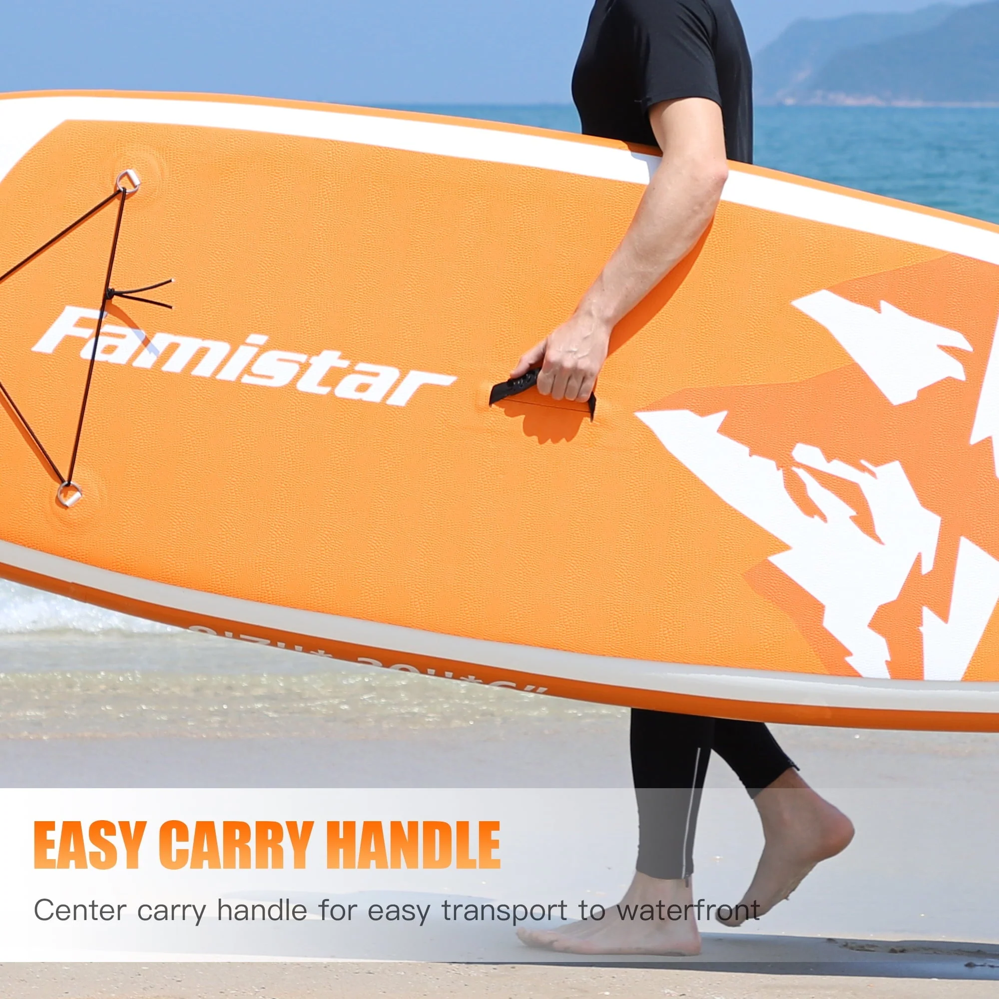 Famistar 10'10" Inflatable Stand Up Paddle Board SUP w/ 3 Fins, Adjustable Paddle, Pump  Carrying Backpack