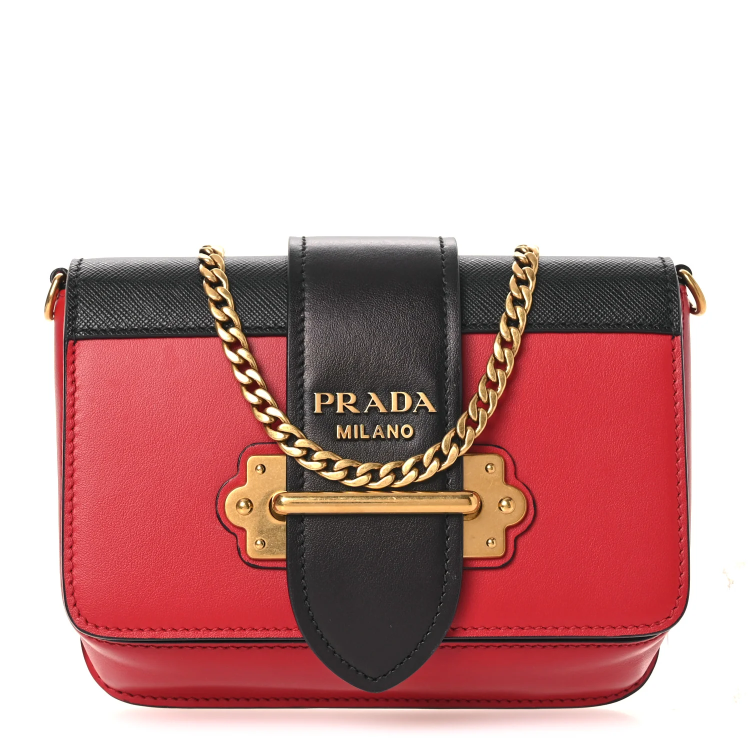 Saffiano City Calf Cahier Belt Bag Fuoco Black