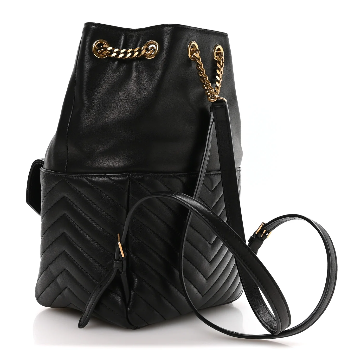 Lambskin Matelasse Monogram Joe Backpack Black