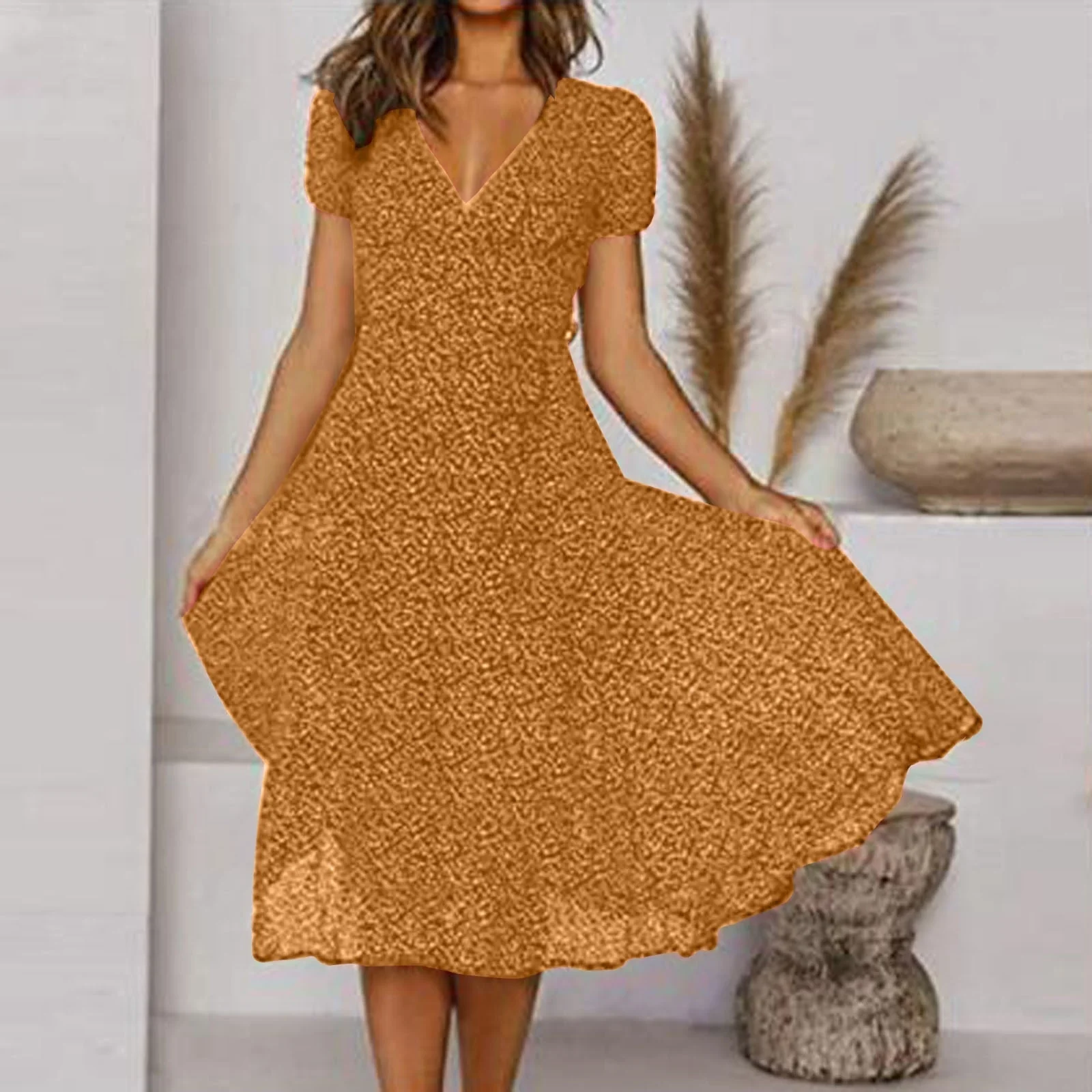 Robe d'été chic pour femme en tissu léger - Disponible en 7 couleurs
