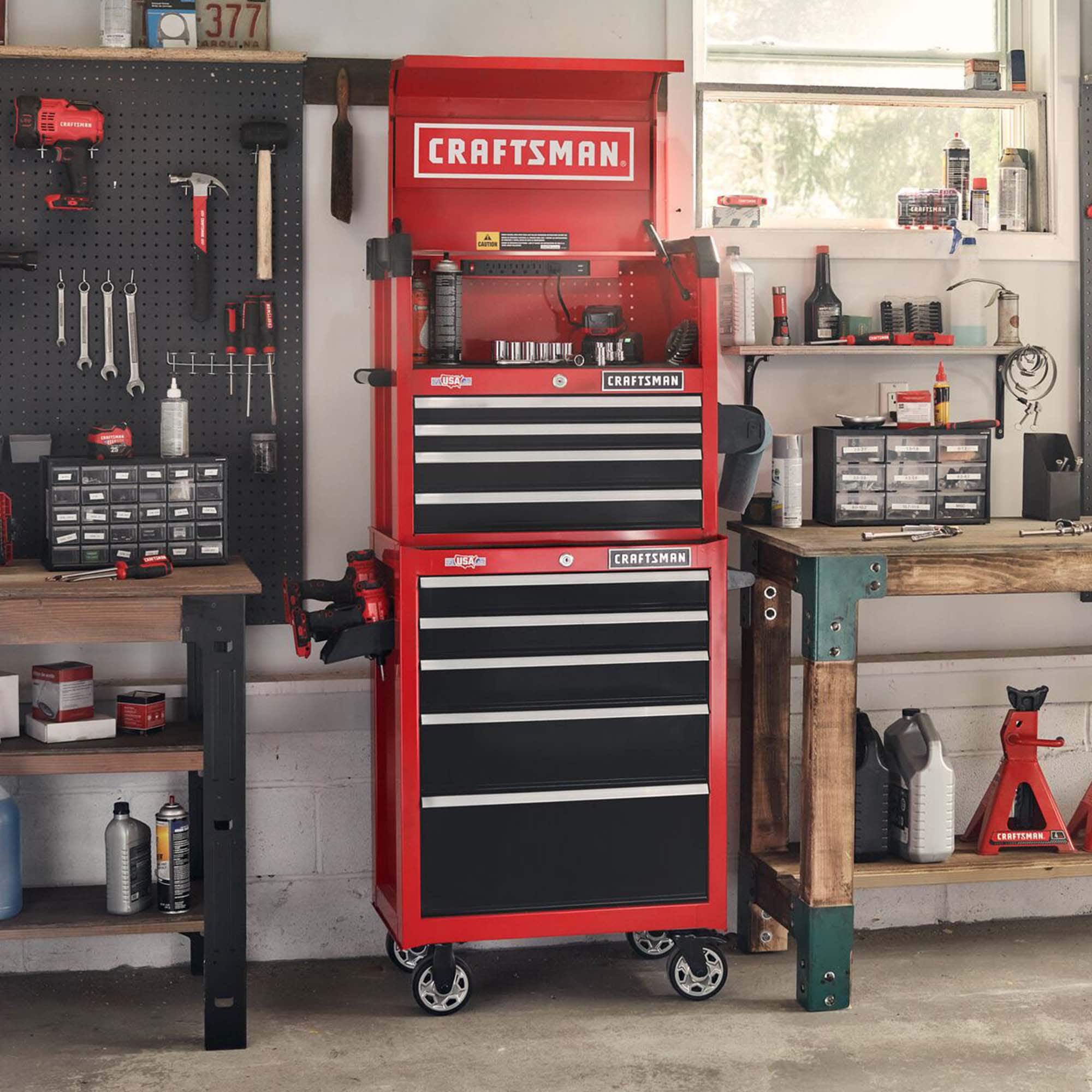 2025 Série 2000 Armoire à outils roulante en acier à 5 tiroirs, 26 po L x 36,5 po H (rouge)