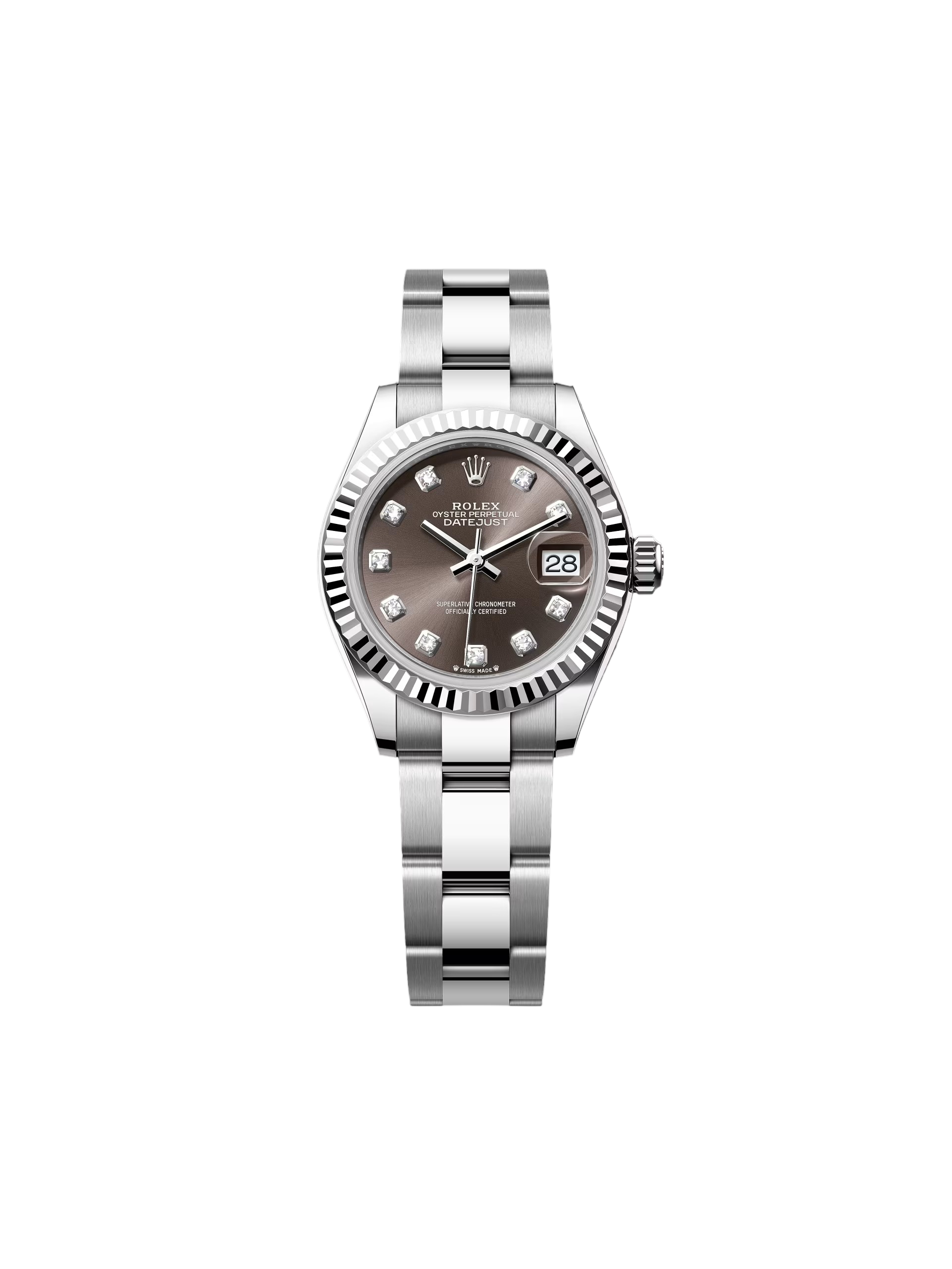 【Super Clone】RLX Lady-Datejust 28mm 279174 Dark Grey Diamond Dial Oyster Bracelet