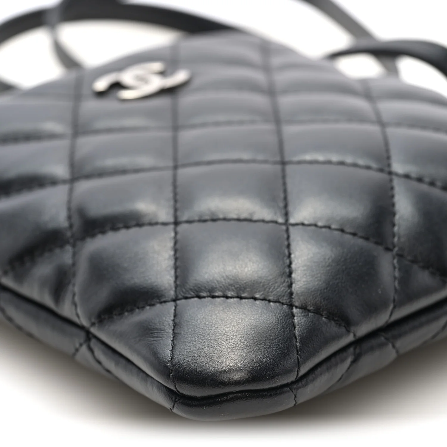 Calfskin Quilted Crossbody Bag Black