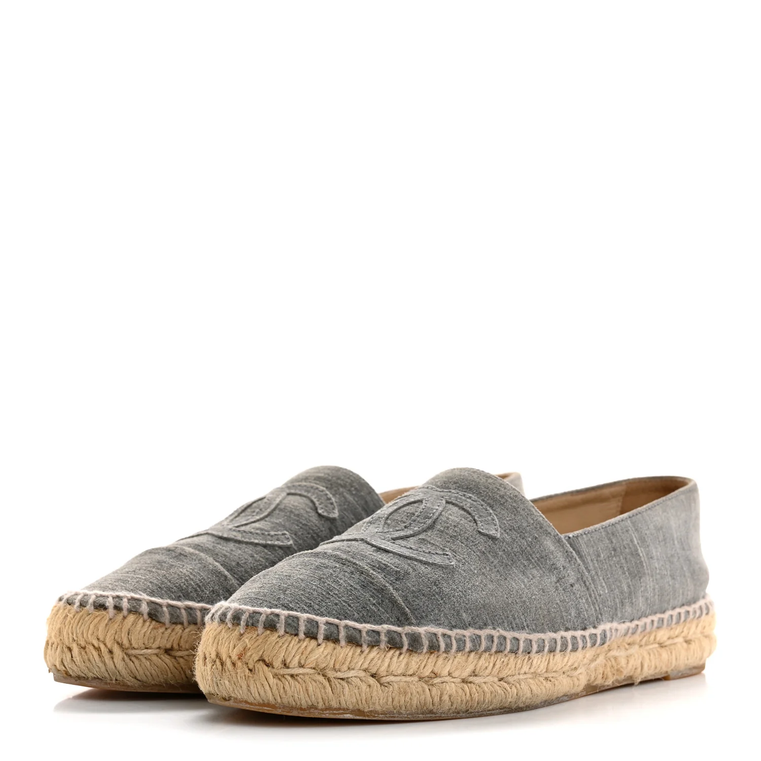 Striated Suede Espadrilles 37 Dark Grey