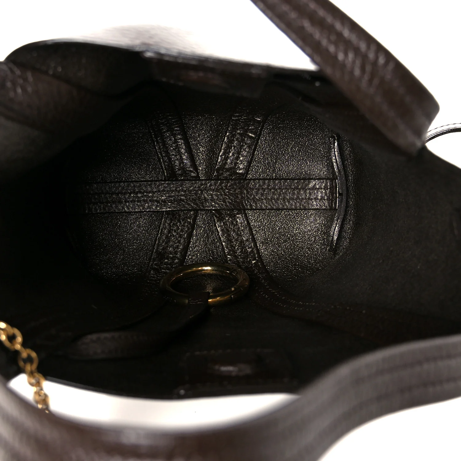 Grained Calfskin Small Spin Tote Kohl Brown