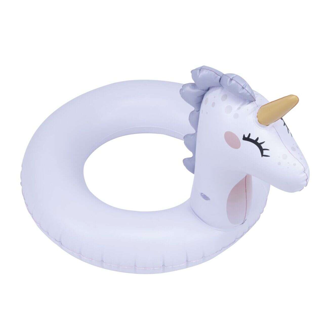 Bouée ronde tête de licorne plastique blanc Ø60cm