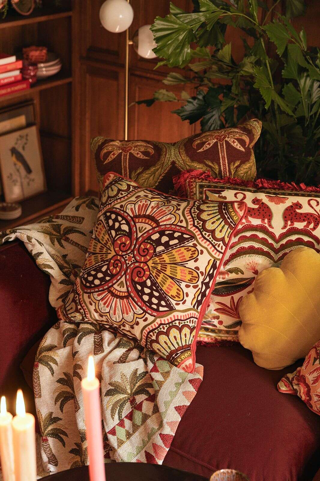 Multicolour sprei met palmbomen (130x180 cm)