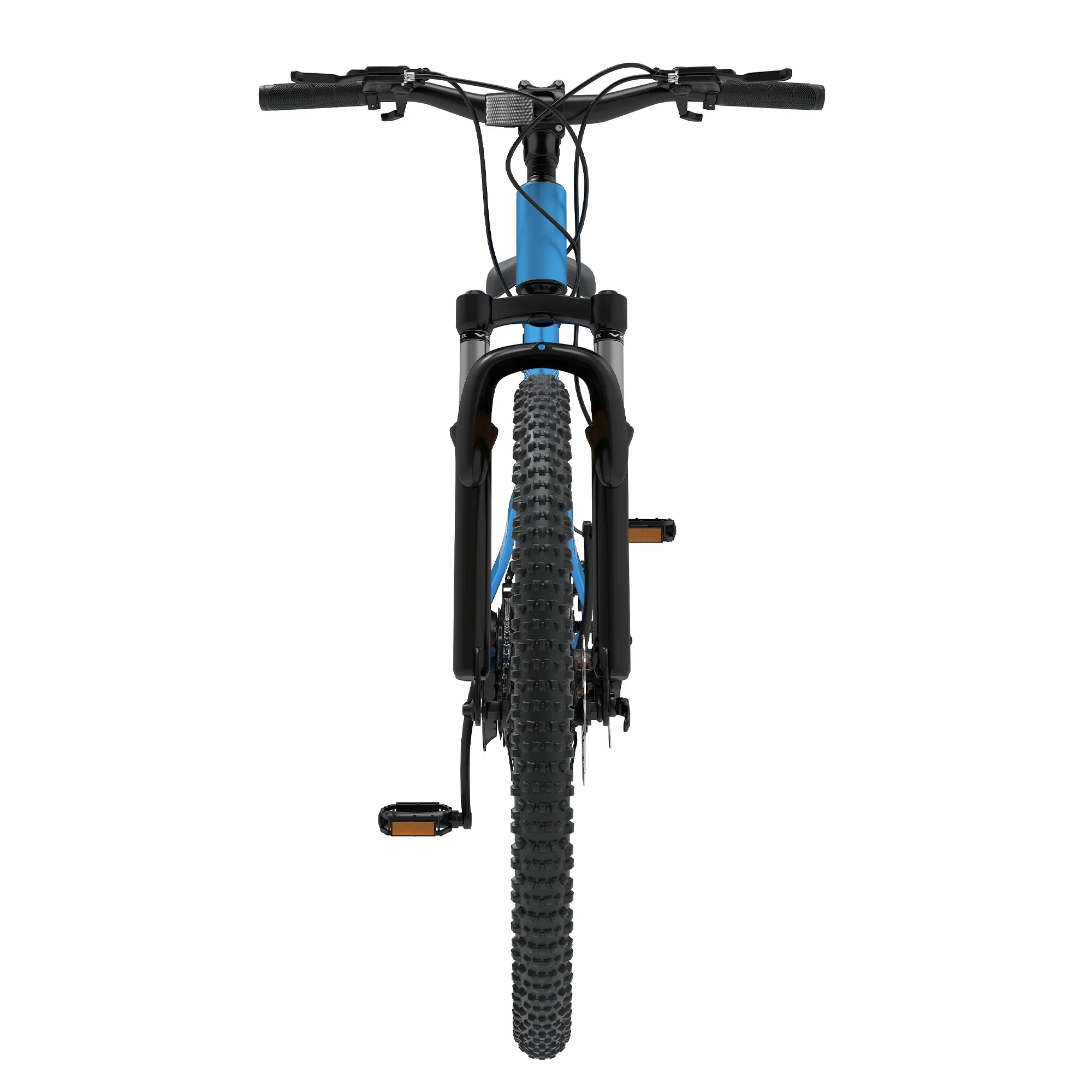 ModFusion 26-Inch Aluminum Alloy Mountain Bike, 21-Speed, Disc Brakes, Black with Brown Tires, 85% Assembled