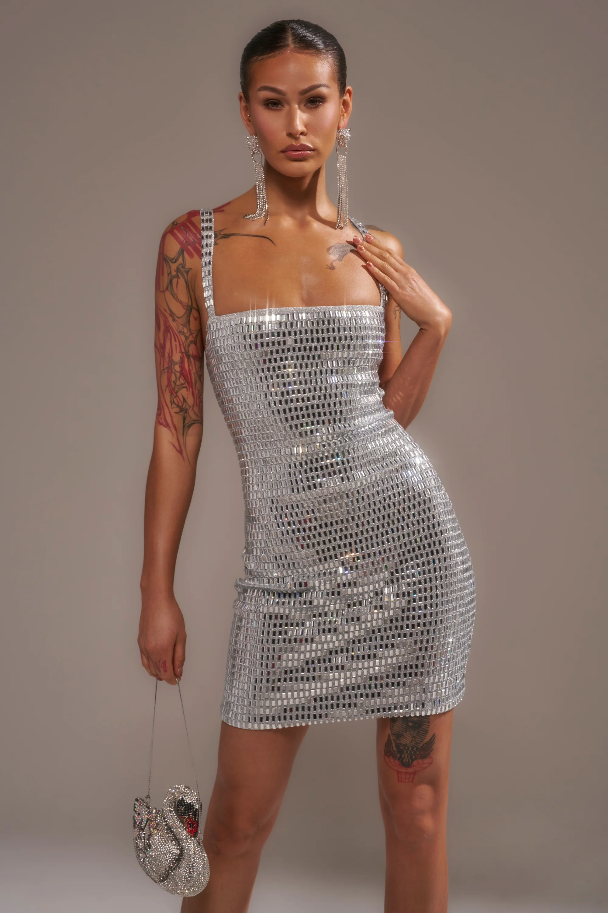 BAILEY RHINESTONE MINI DRESS - Akira Store