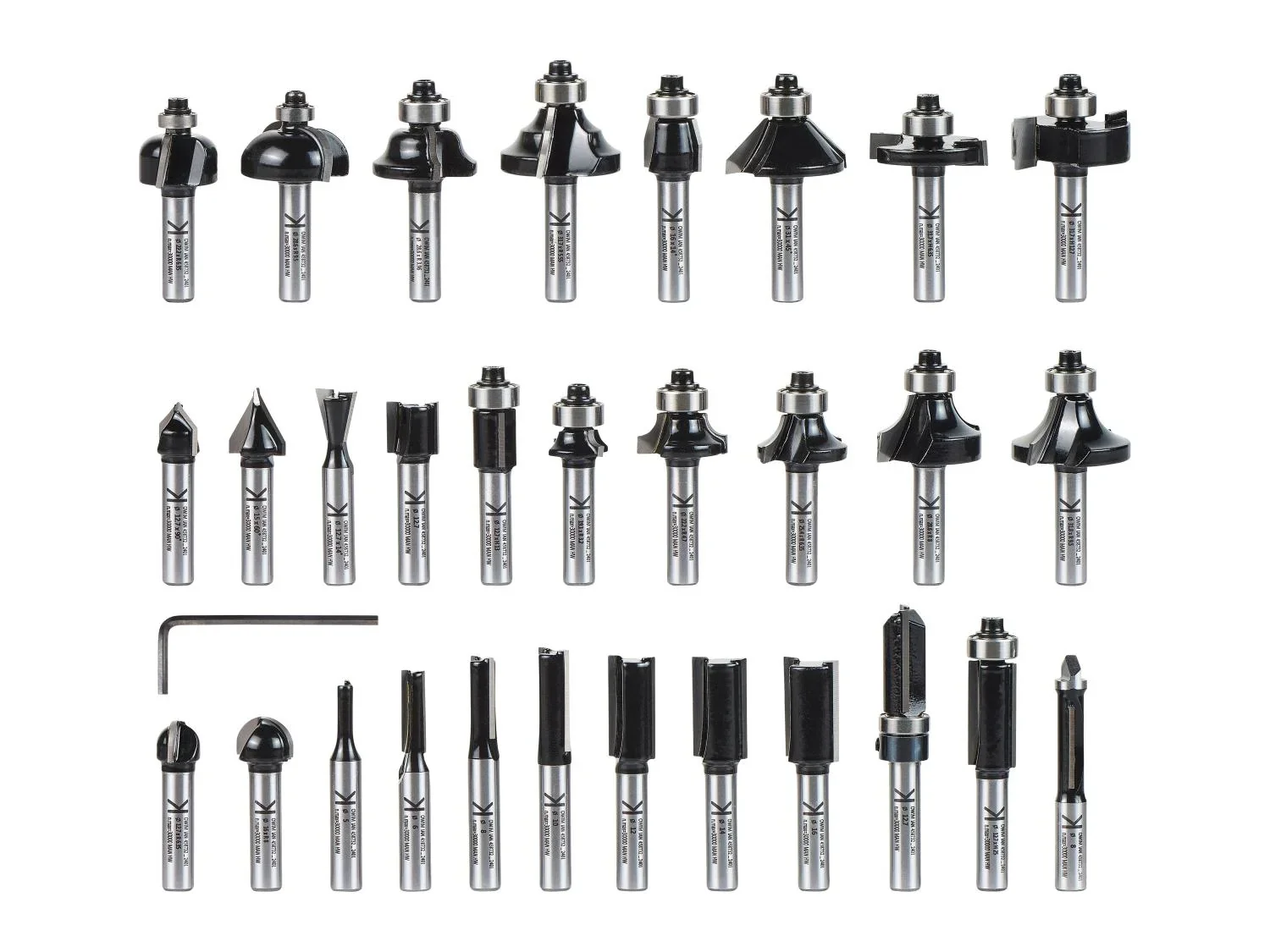 PARKSIDE Set d'embouts de fraisage PFB 30 A1, 30 pices
