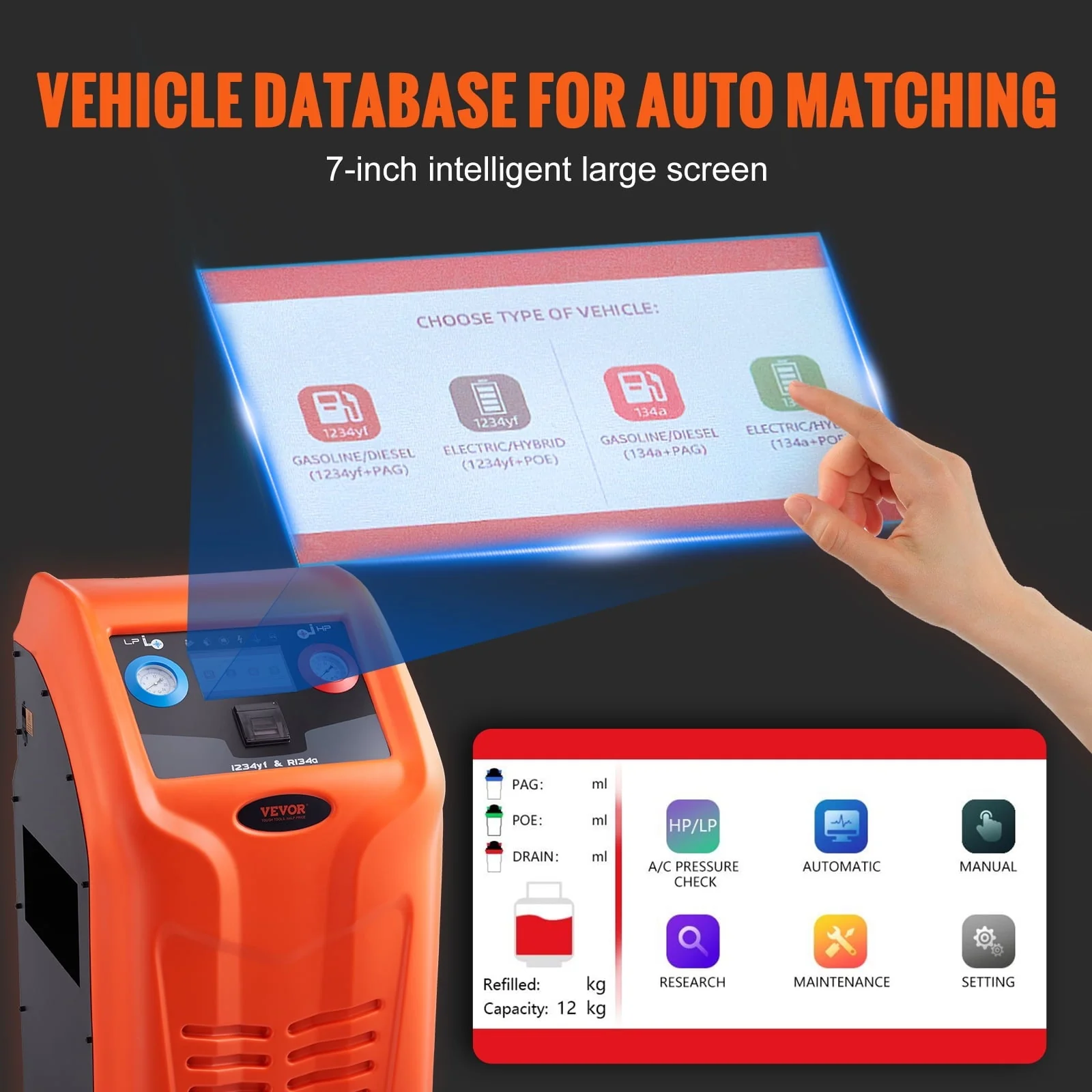 Refrigerant Recovery Recharge Machine Fully Automatic for R134a R1234yf Image 4