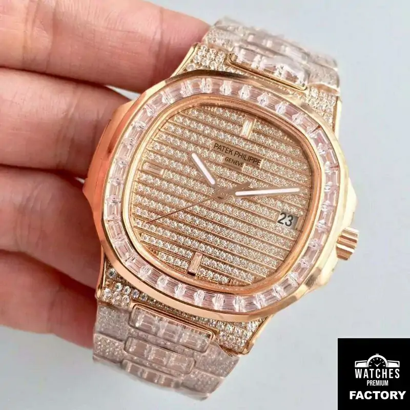 Patek Philippe Nautilus Jumbo 5719 / 1G-001 Rose Gold Diamonds Dial