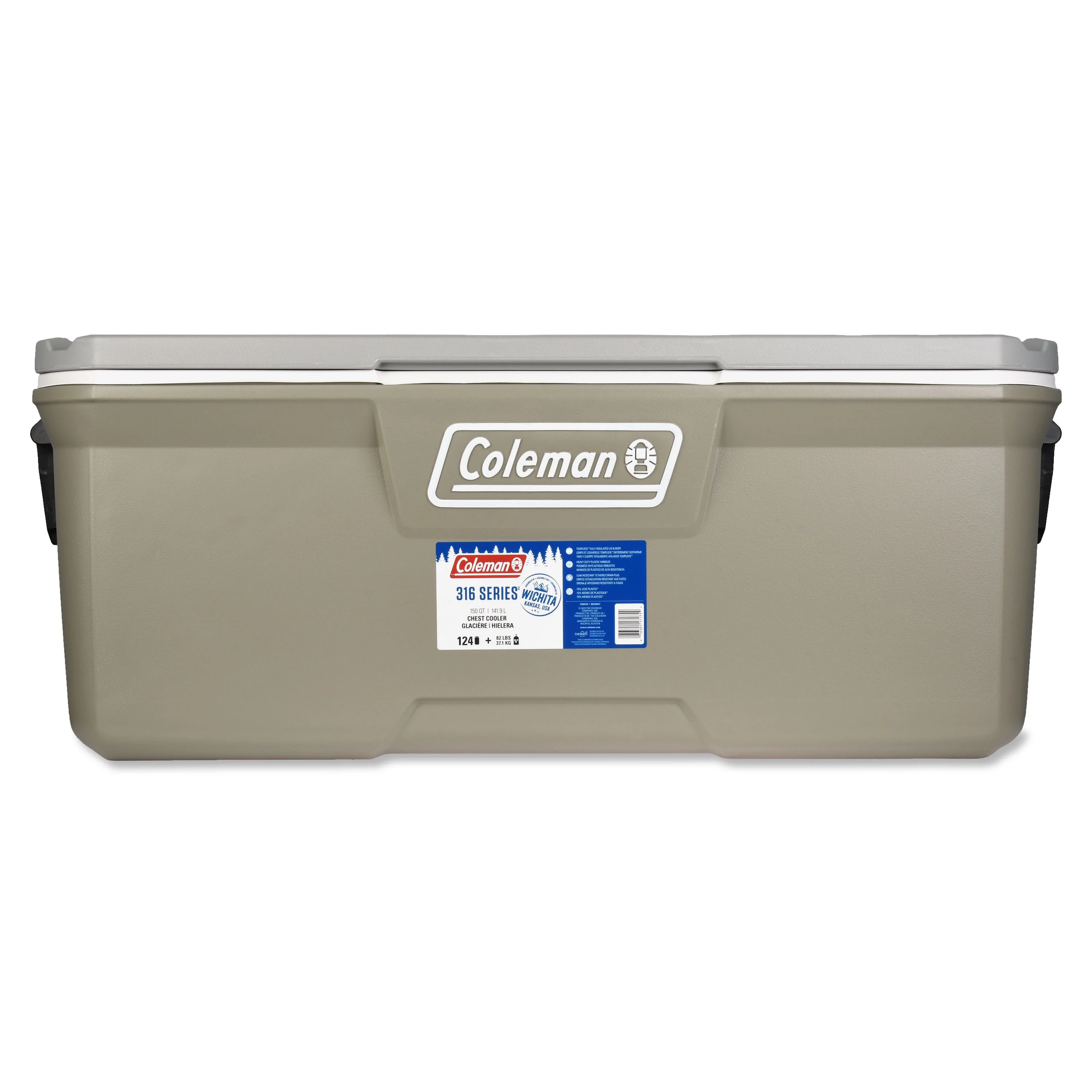 316 Series 150QT Hard Chest Cooler, Silver Ash(Gray) - Image 8