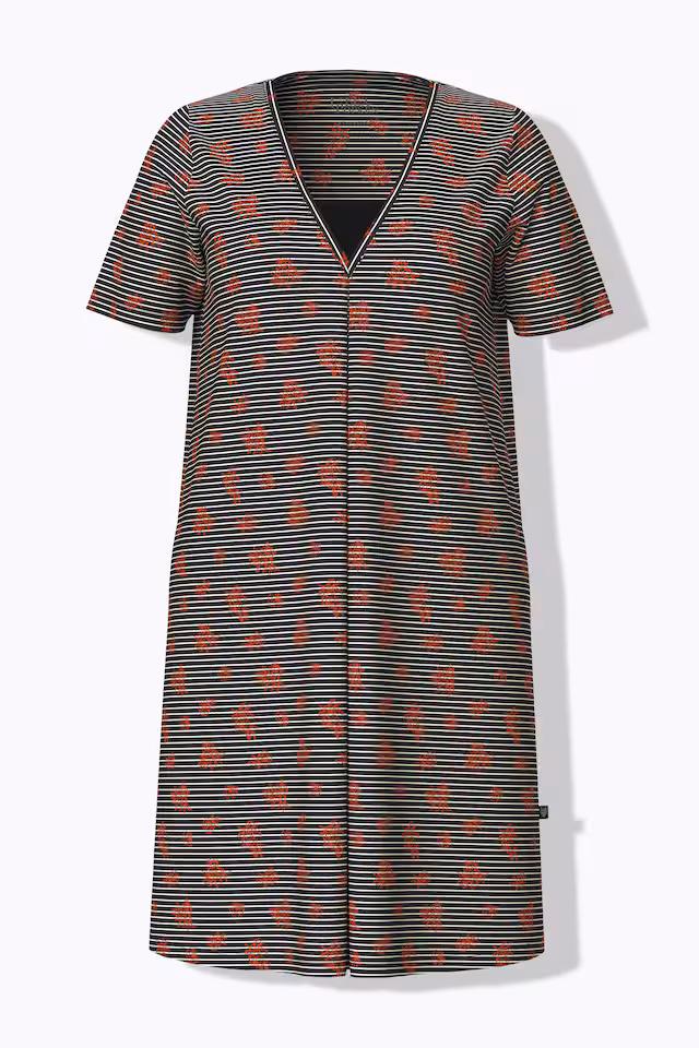 Pinstripe Petal Short Sleeve Nightgown